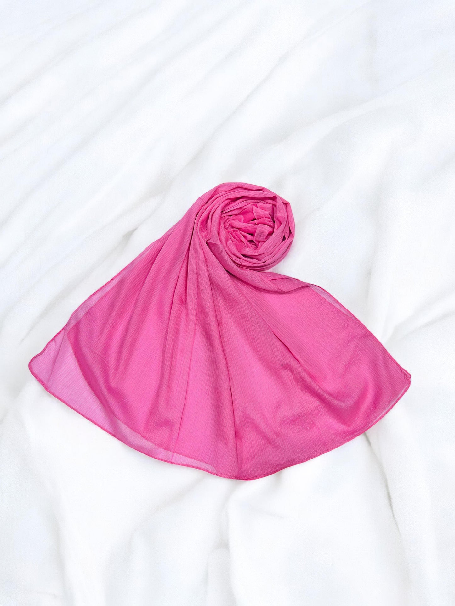 Wild Strawberry - Crinkle Shimmer Chiffon Wedding Party Occasion Hijab Scarf