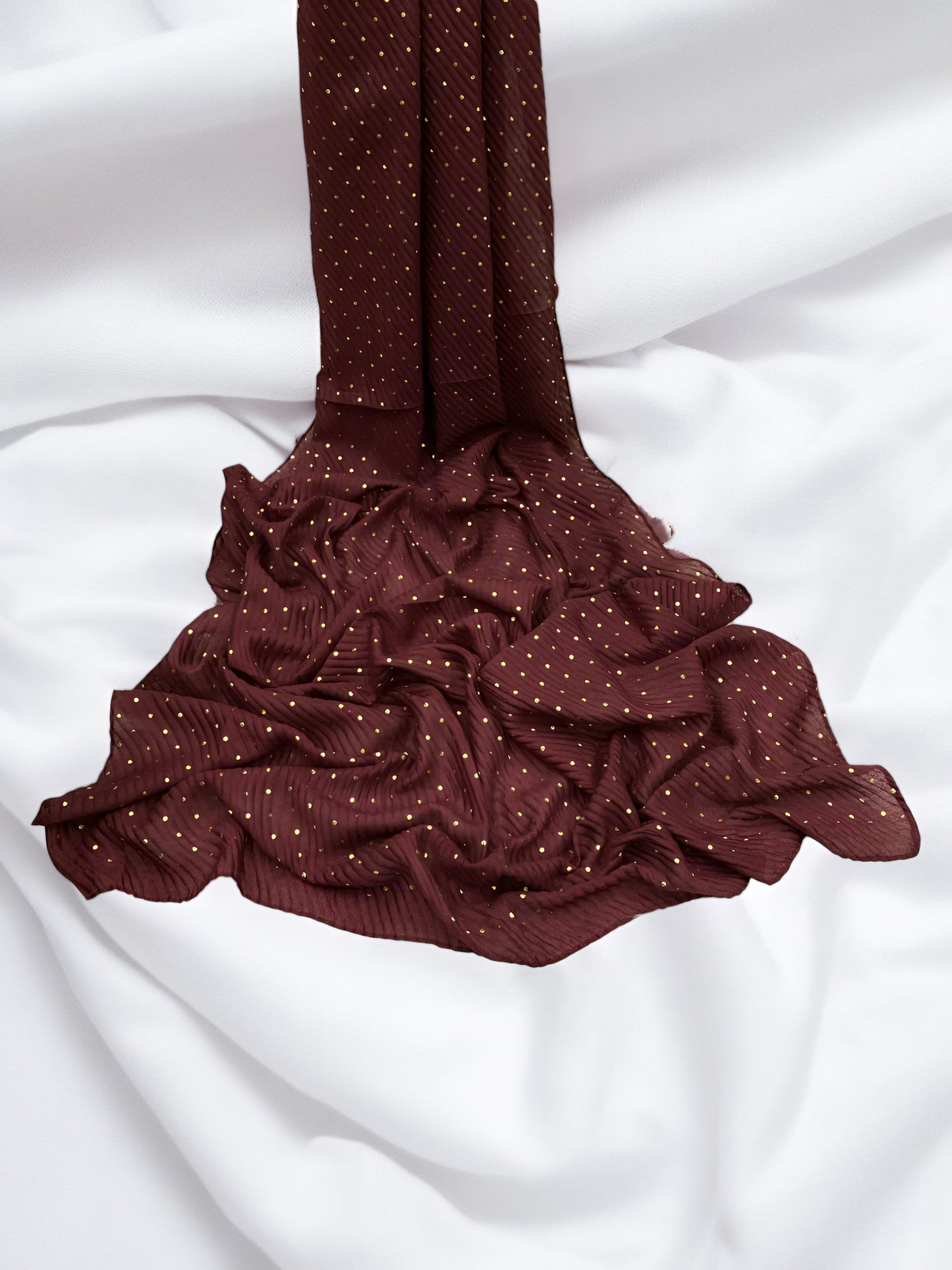 Maroon - Stripple Dot Fancy Hijab