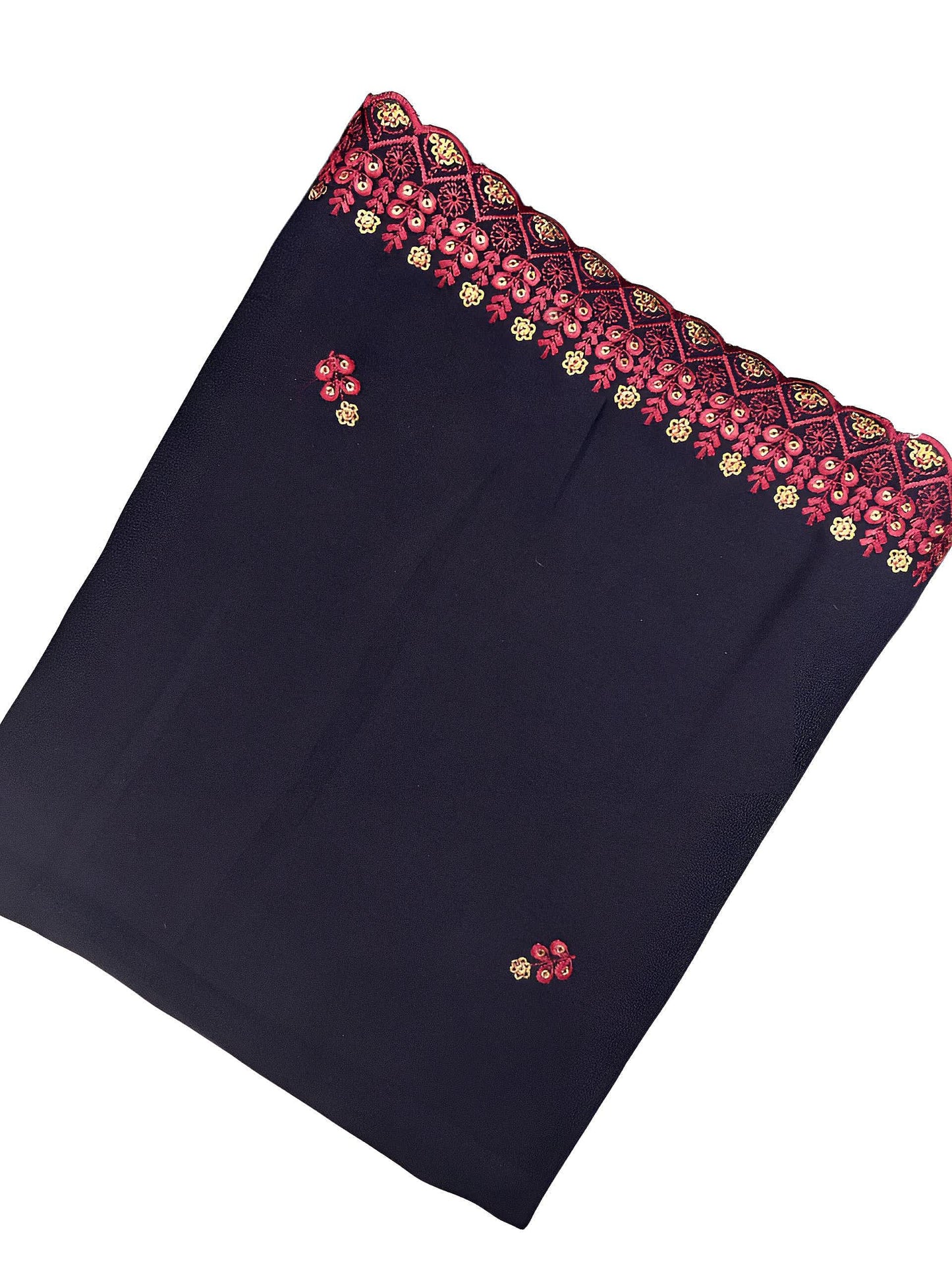 Blue Double Red Cutwork Shaal