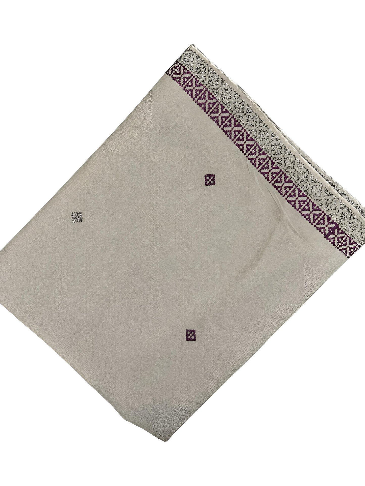 Beige Maroon Double Border Shaal