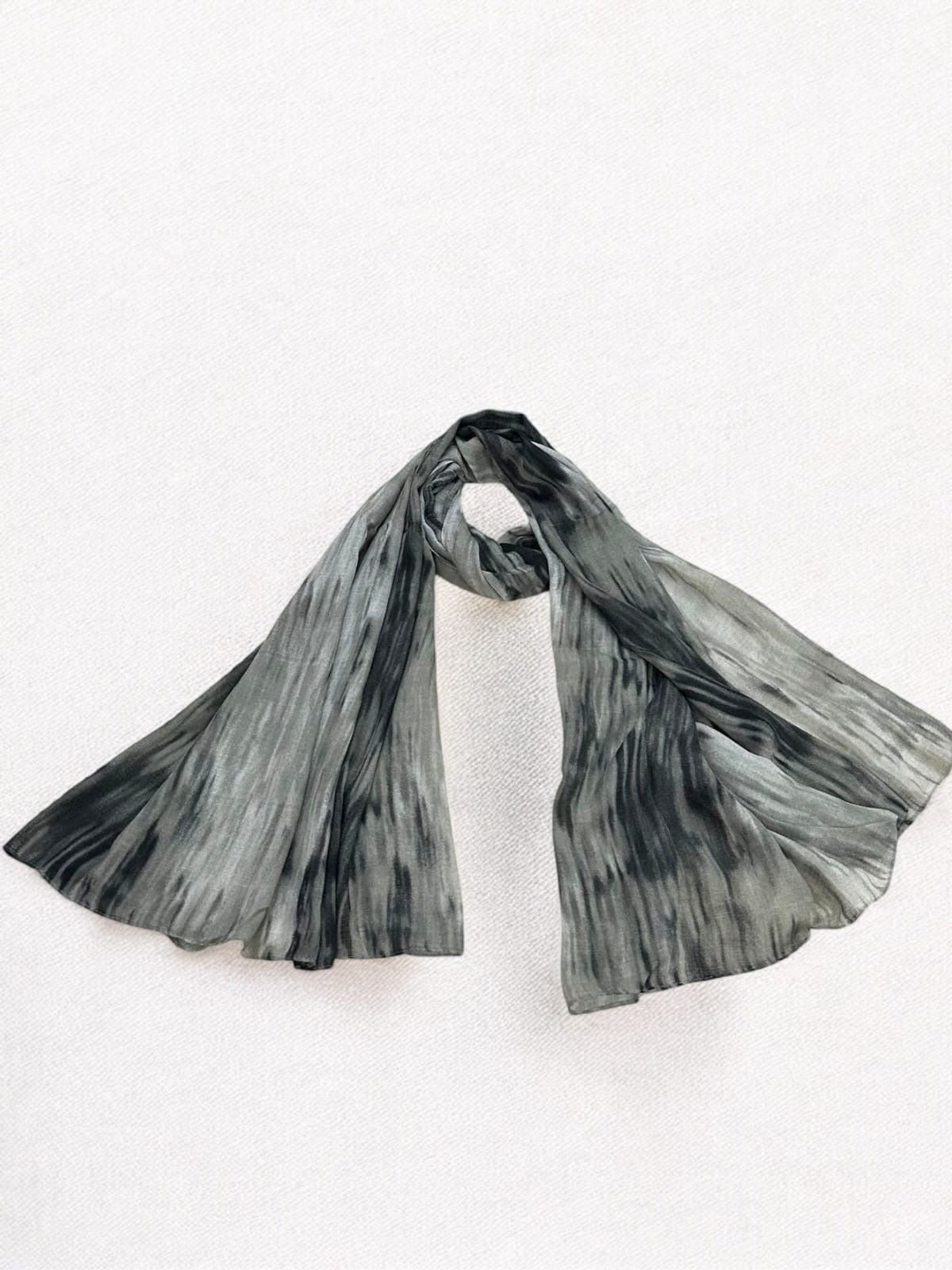 Black Grey Shaded Printed Modal Hijab