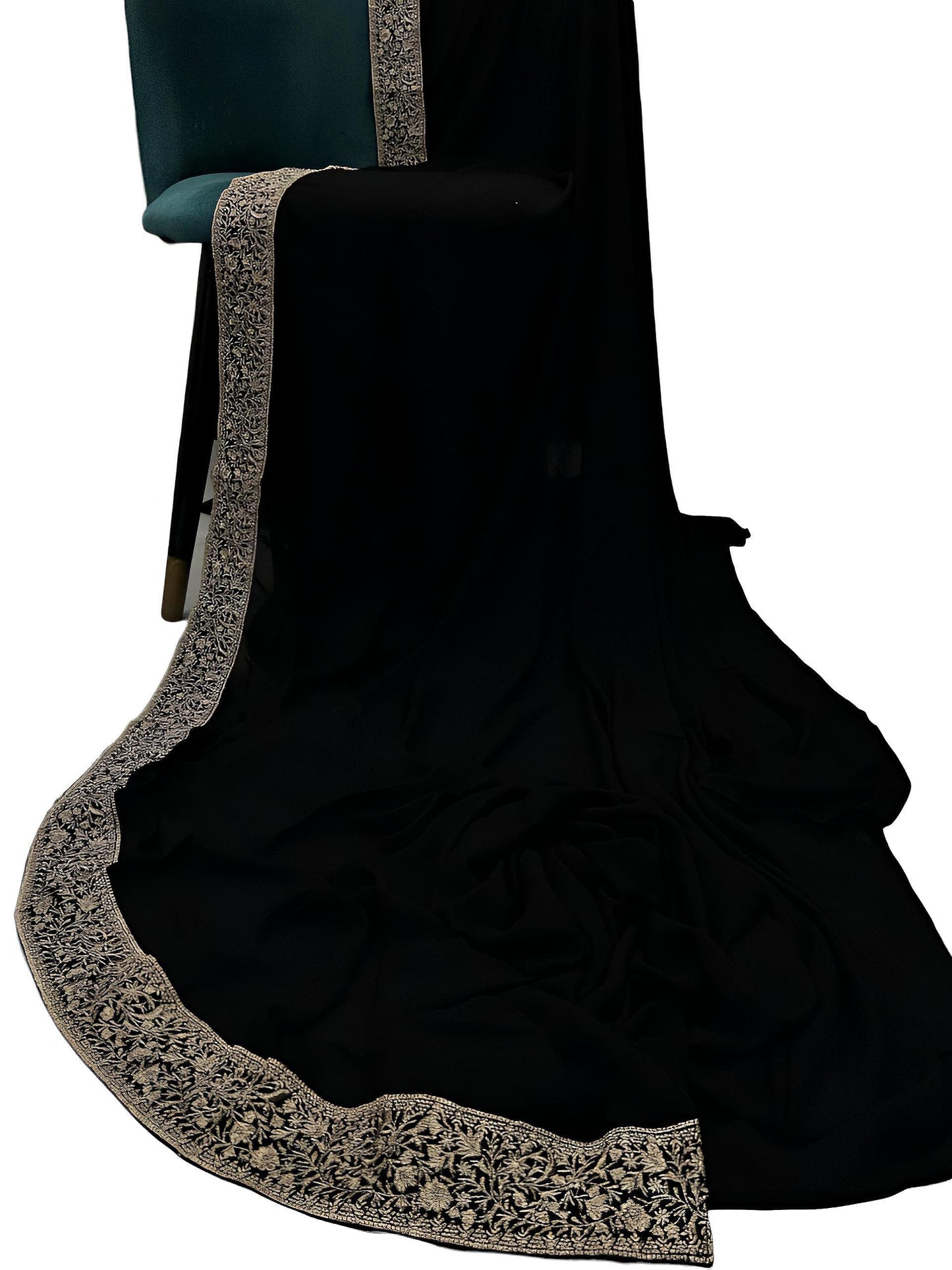 Luxury Black Beige Royal Border Korean Shaal