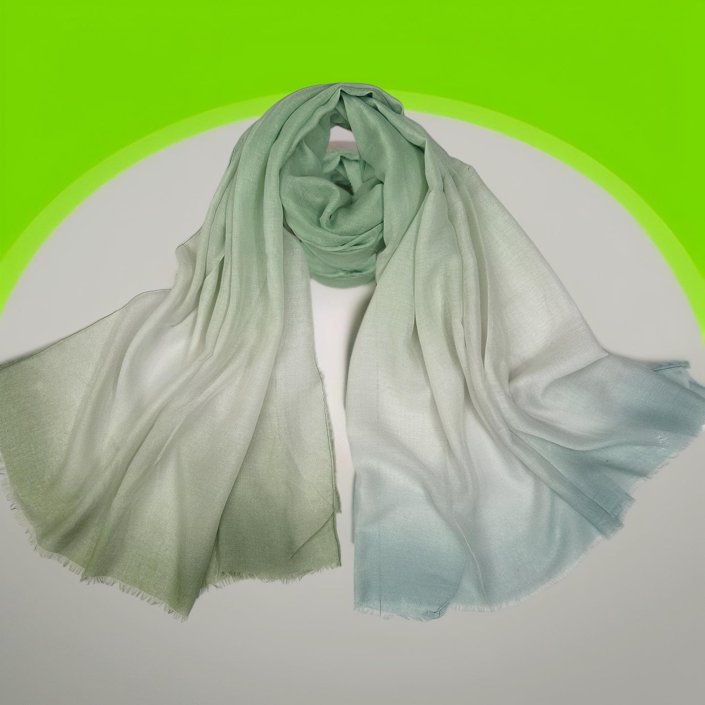Pistachio Green Tie-Dye Printed Modal Hijab