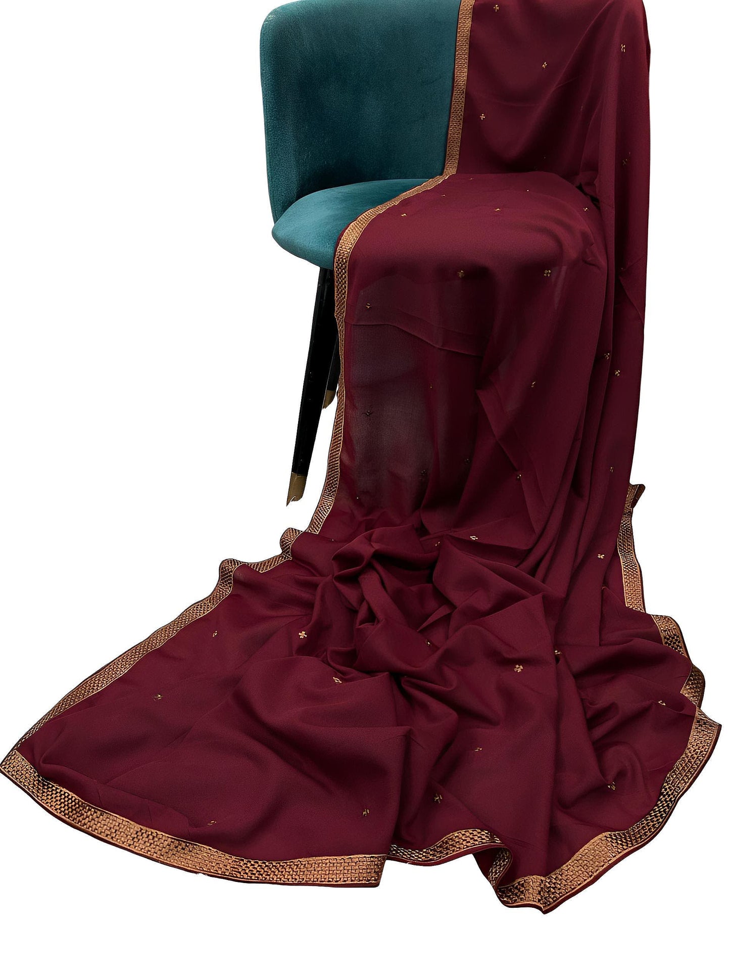 Maroon Peach Border Shaal