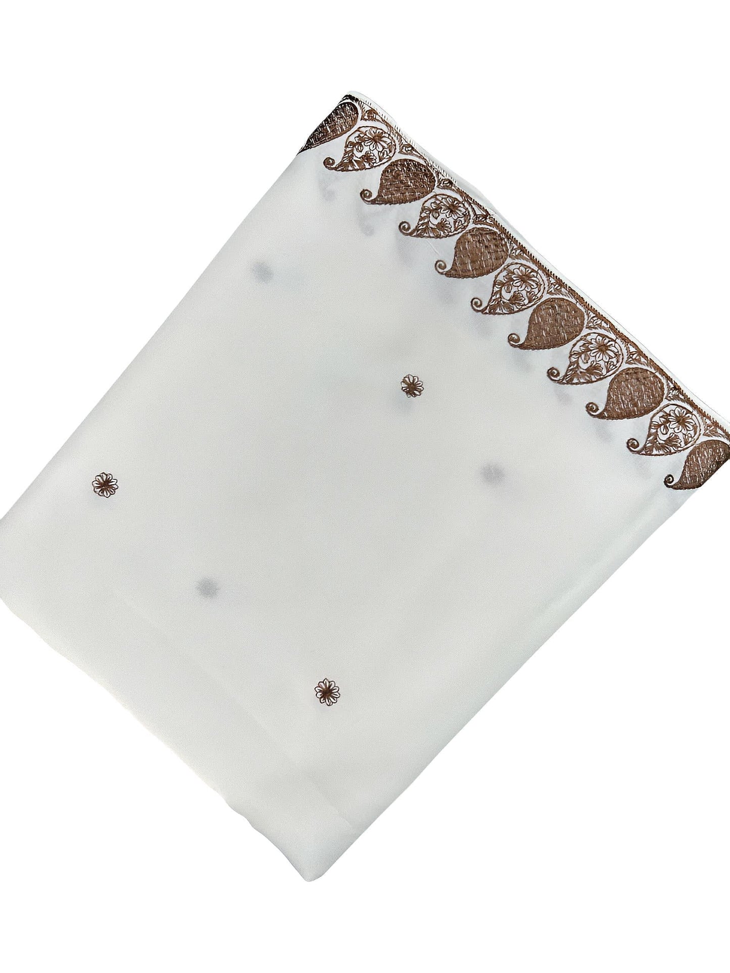White Brown Paisley Shaal