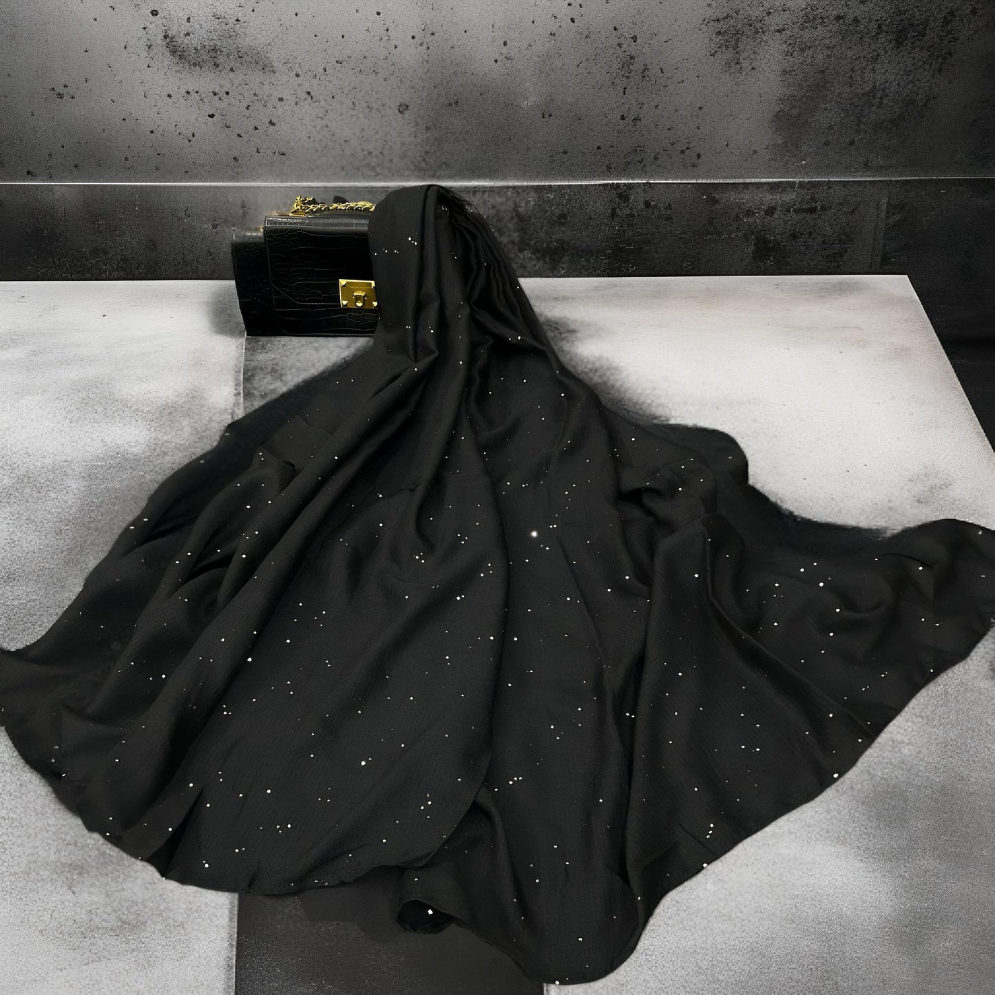 Silver Glitters - Monochrome Hijab