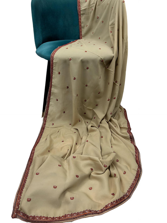 Khaki Red Bloom Shaal