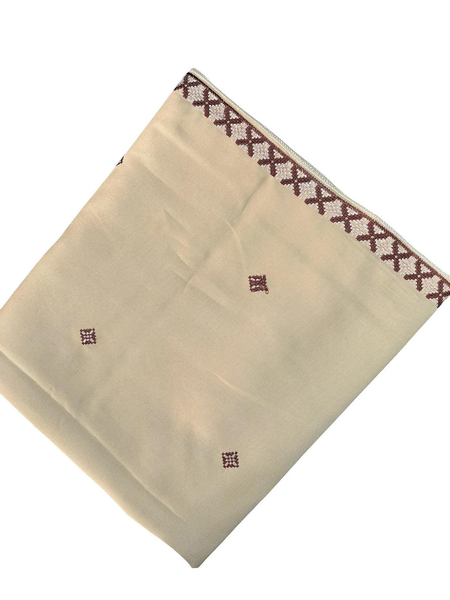 Khaki Maroon Cross Border Shaal