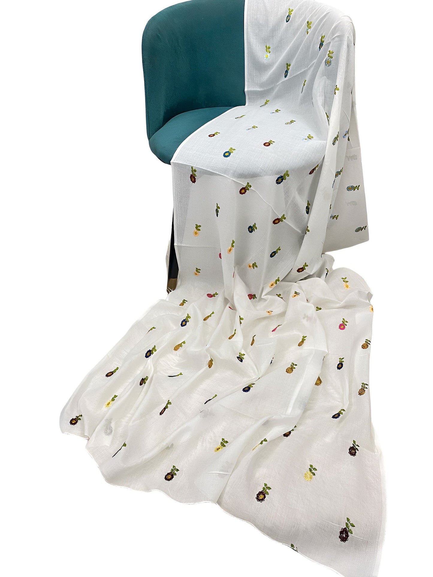 Poppy Red Handembroidered Lawn Dupatta