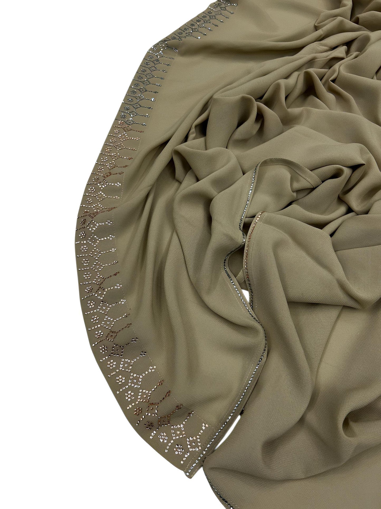 Luxury Dark Beige Gold Sparkle Korean Shaal