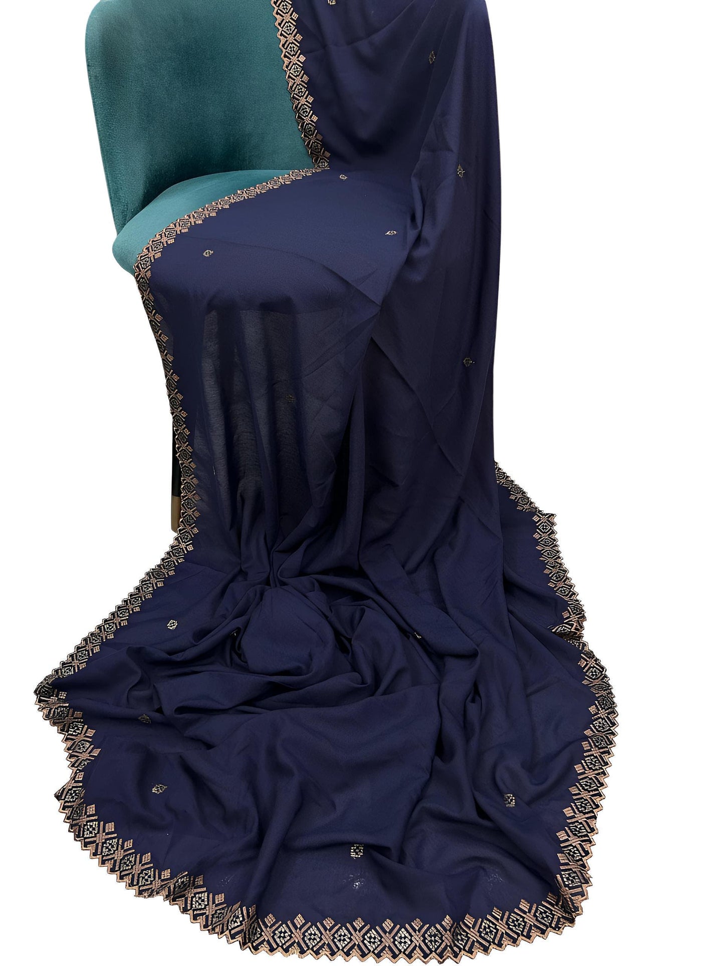 Navy Brown Cutwork Shaal