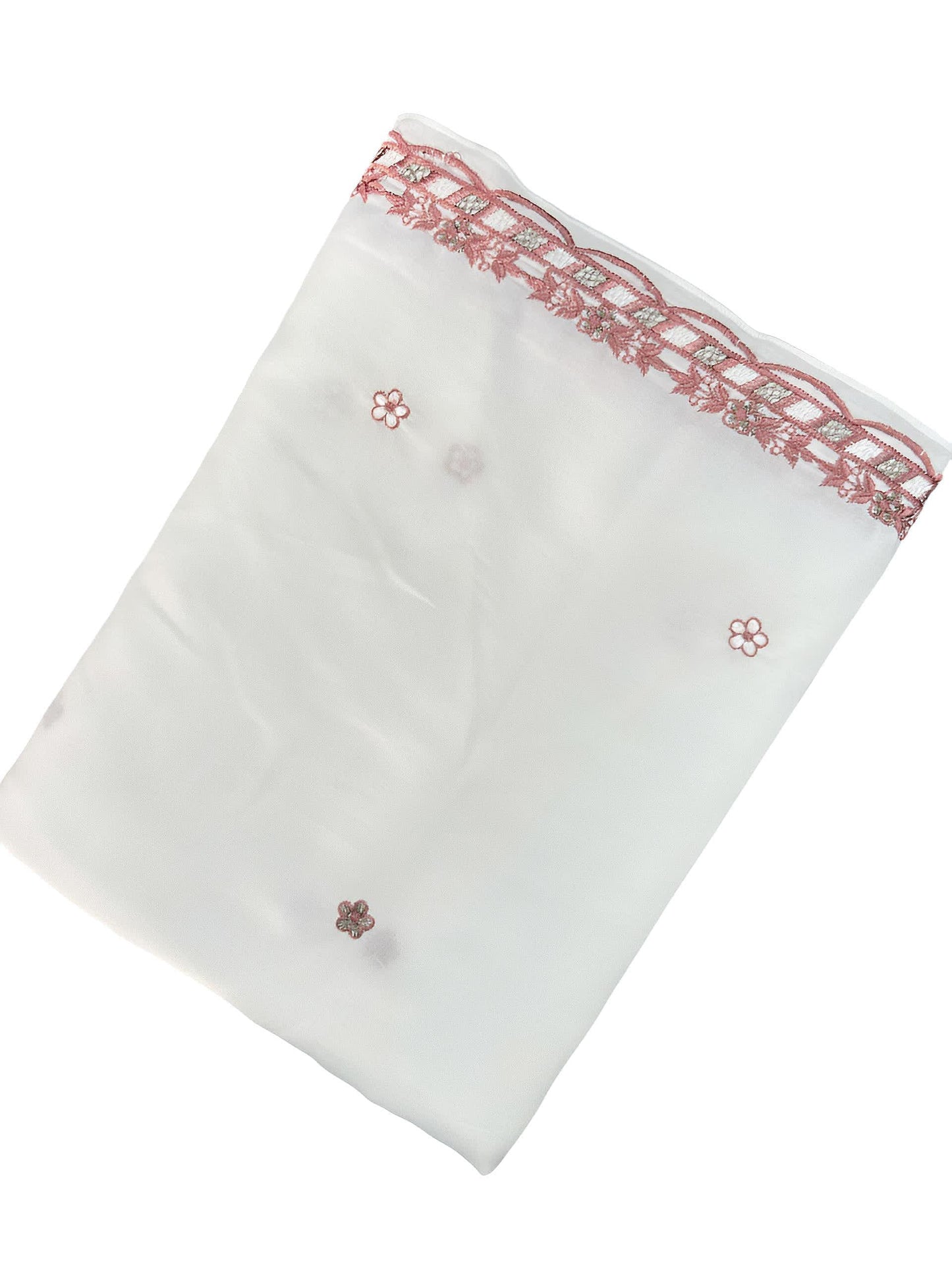 White Pink Round Border Shaal