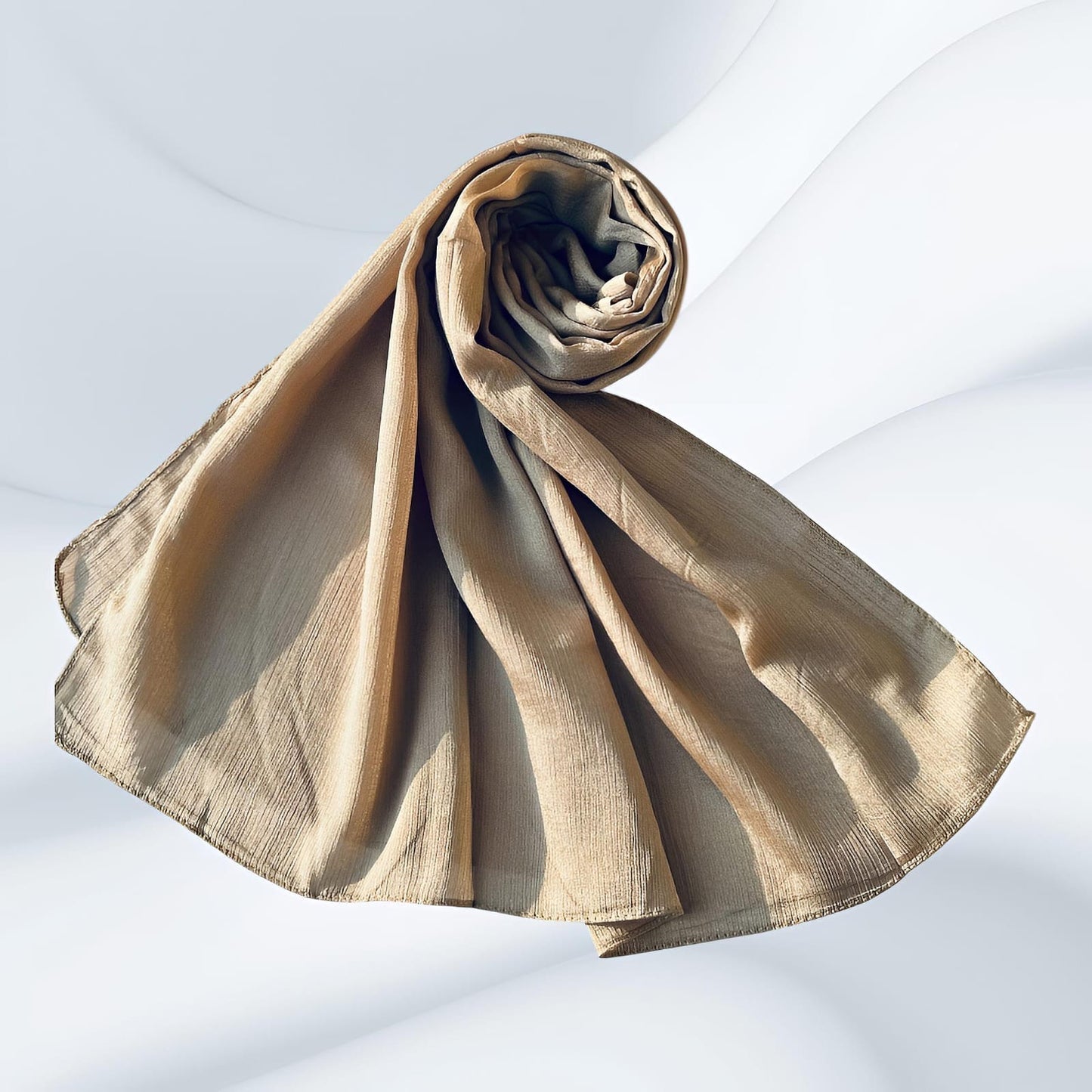 Oat Brown - Crinkle Silk Hijabs