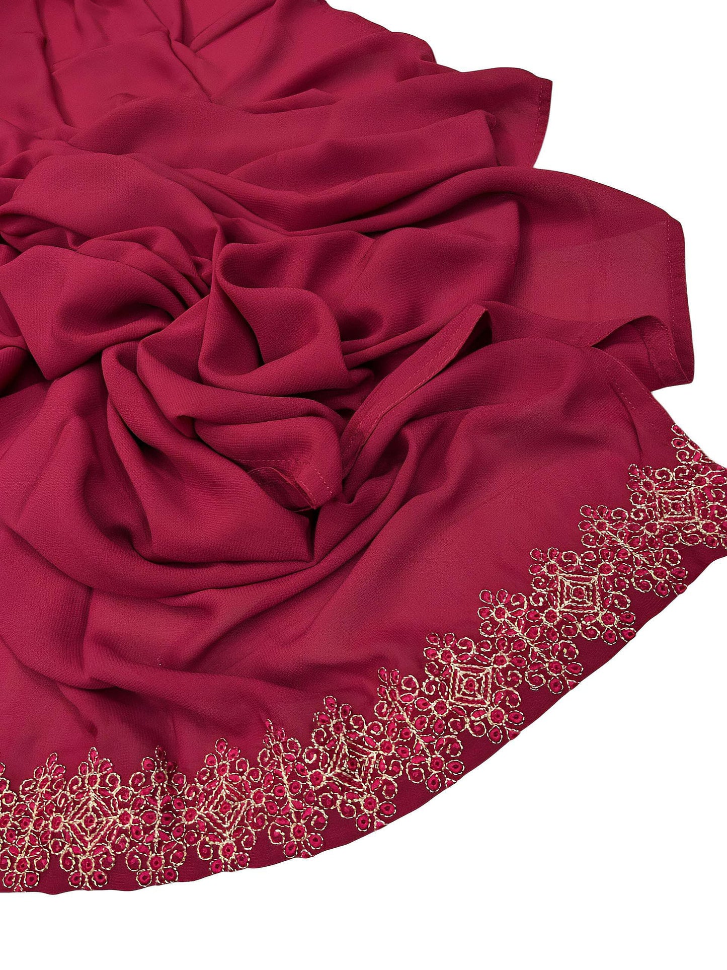 Luxury Hot Pink Floral Korean Shaal