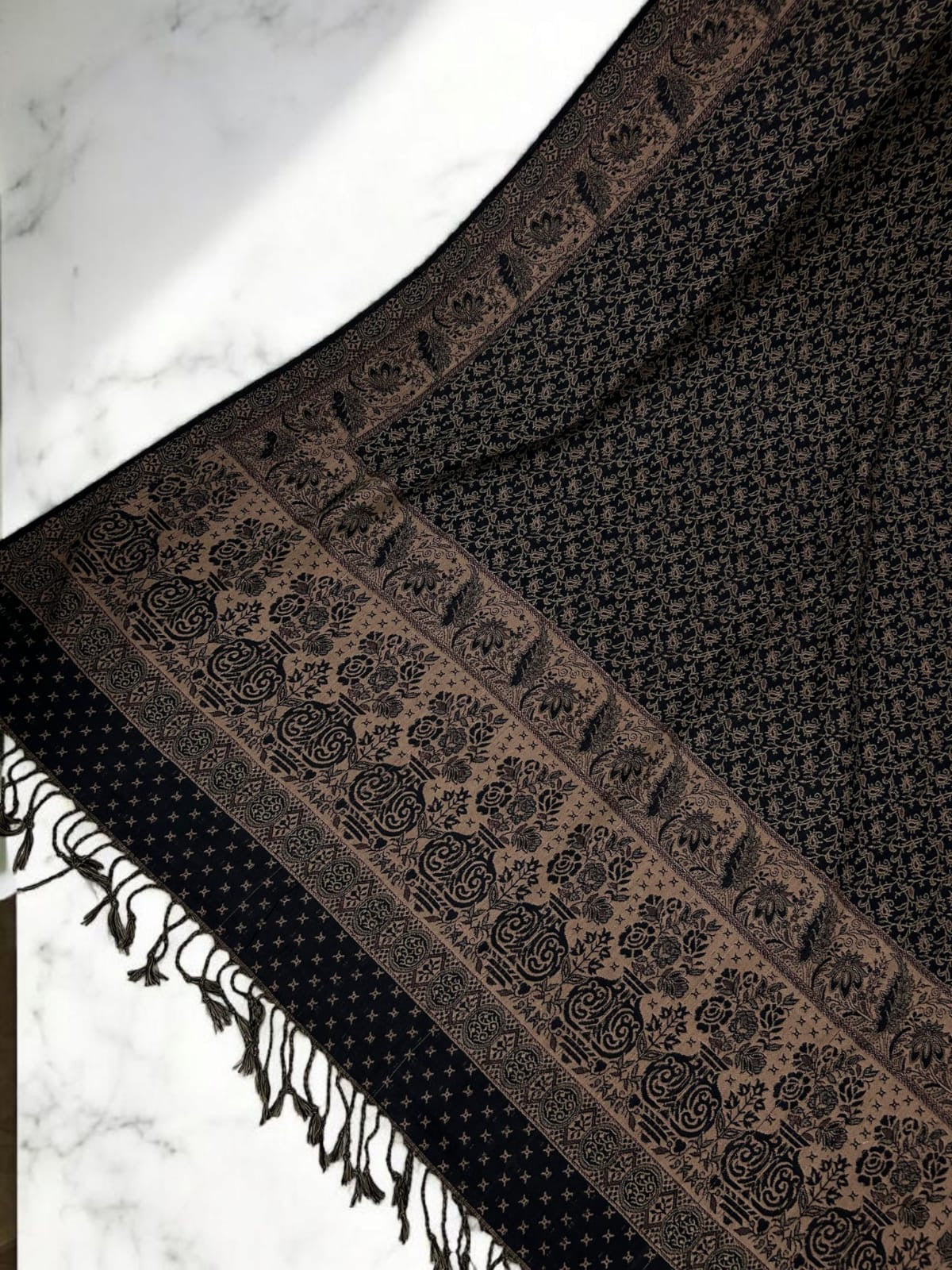 Starry Pashmina Shawl - Black Fawn