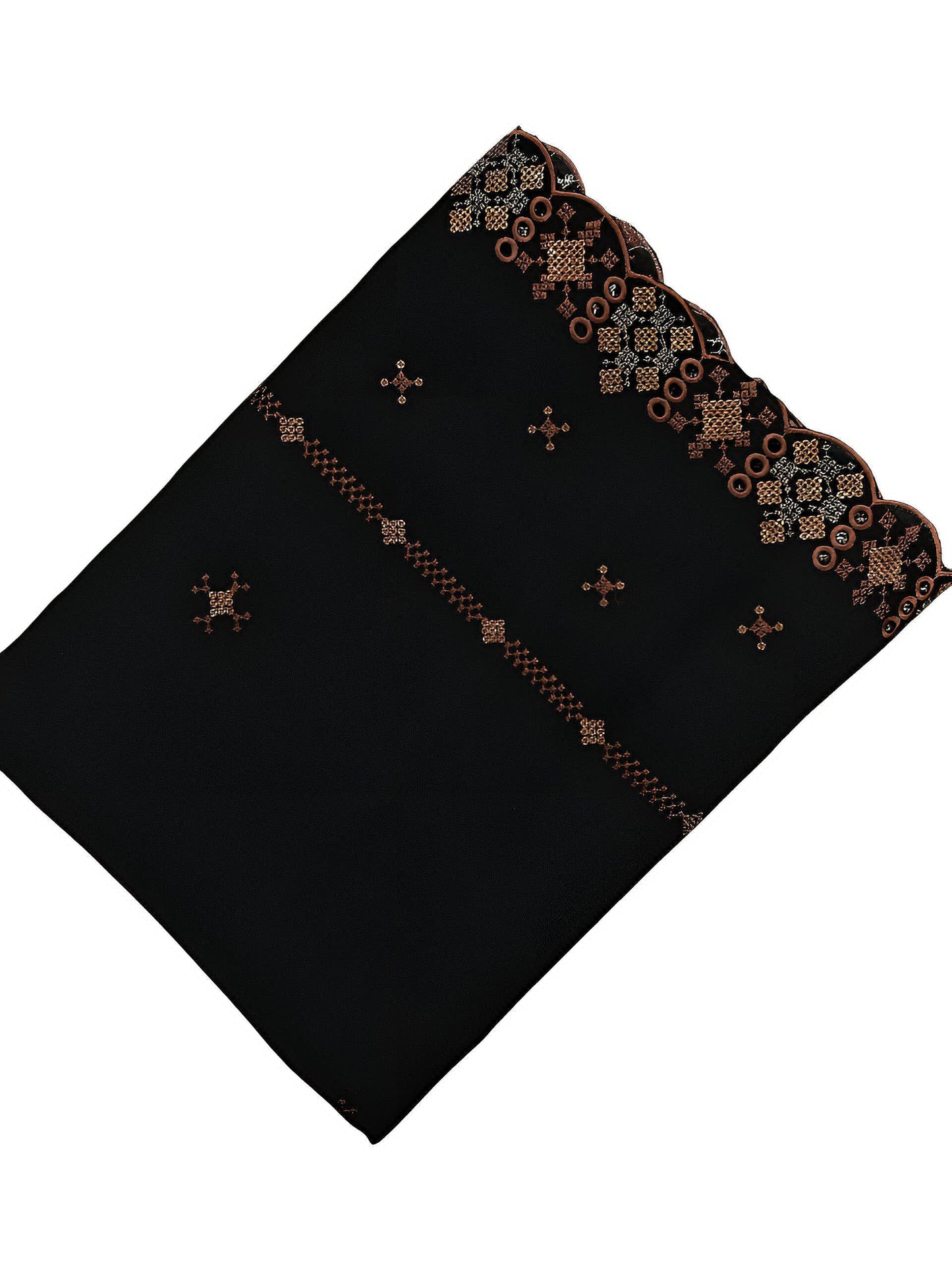 Black Fancy Star Bridal Shaal