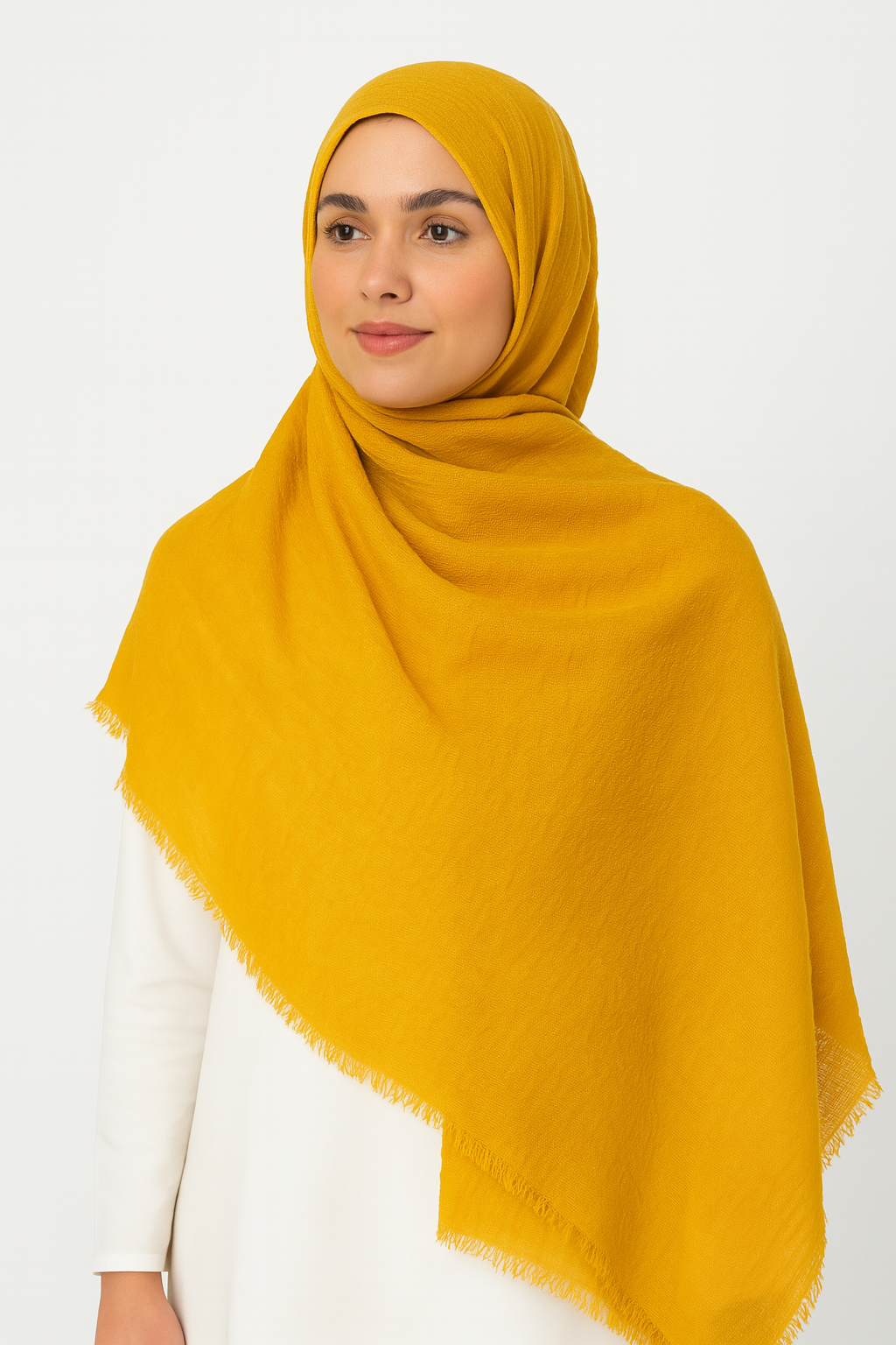 Yellow - Crimp Lawn Hijab