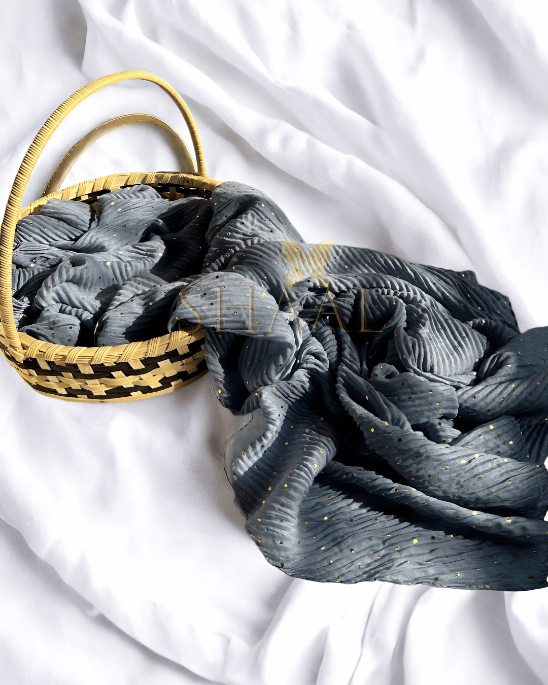 Denim Blue - Stripple Dot Fancy Hijab