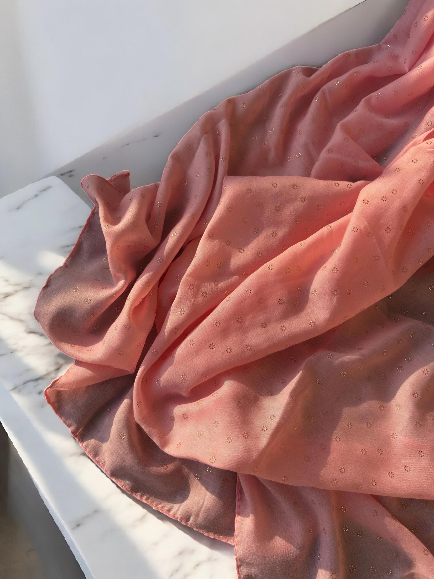 Kashmiri Pink Rose Sequence Hijab