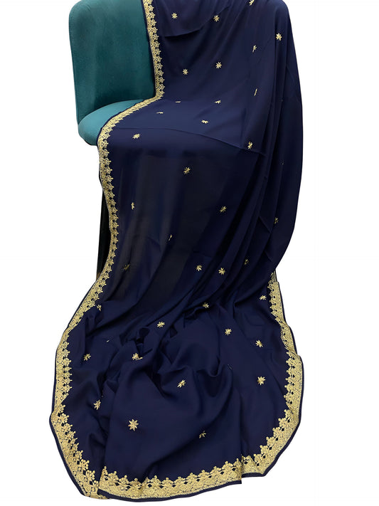 Blue-Cream Floral Shaal