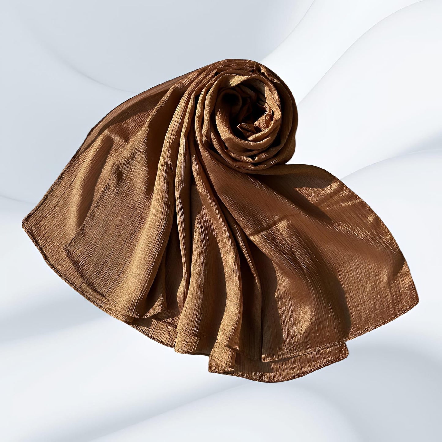 Caramel Brown - Crinkle Silk Hijabs