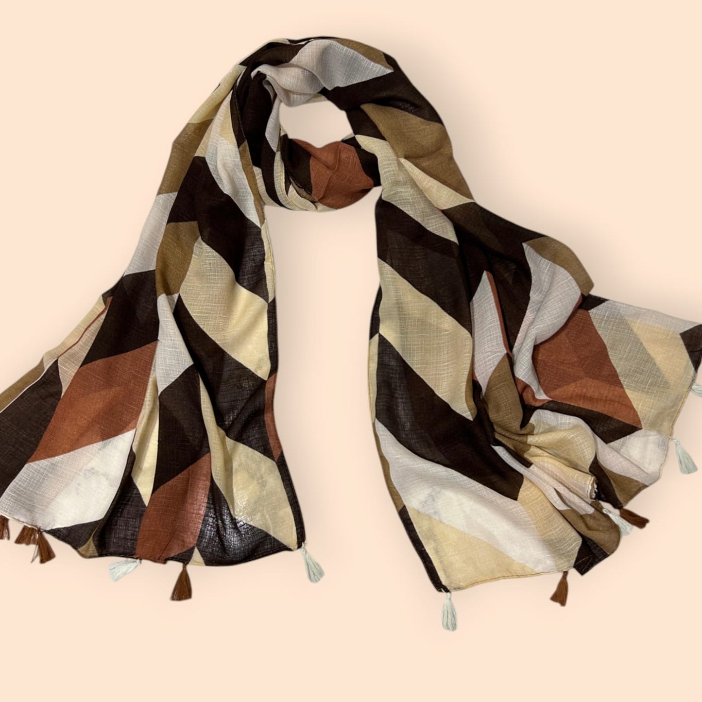 Chocolate Vanilla Patterned Printed Modal Hijab