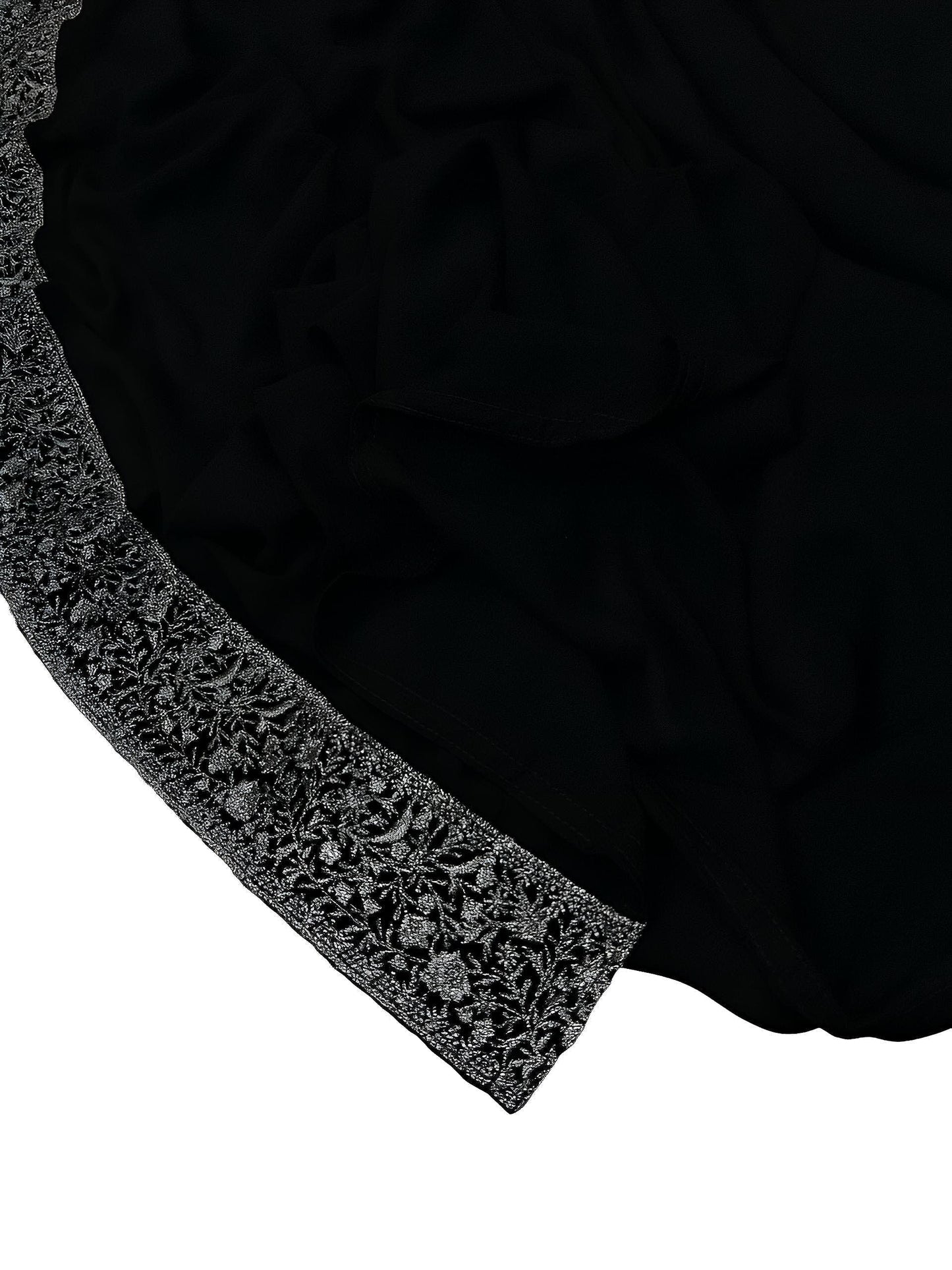 Luxury Black Silver Royal Border Korean Shaal