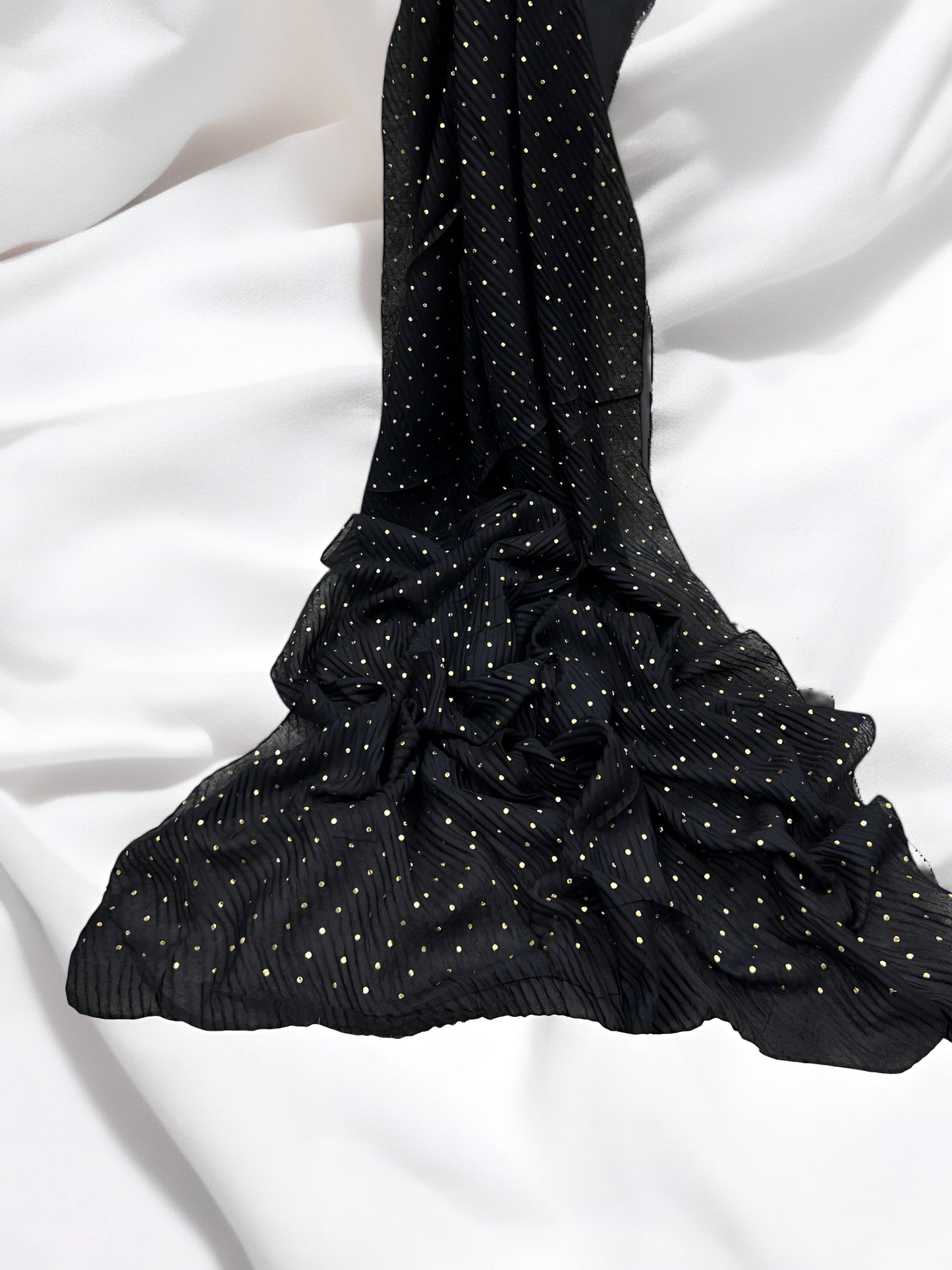 Black - Stripple Dot Fancy Hijab