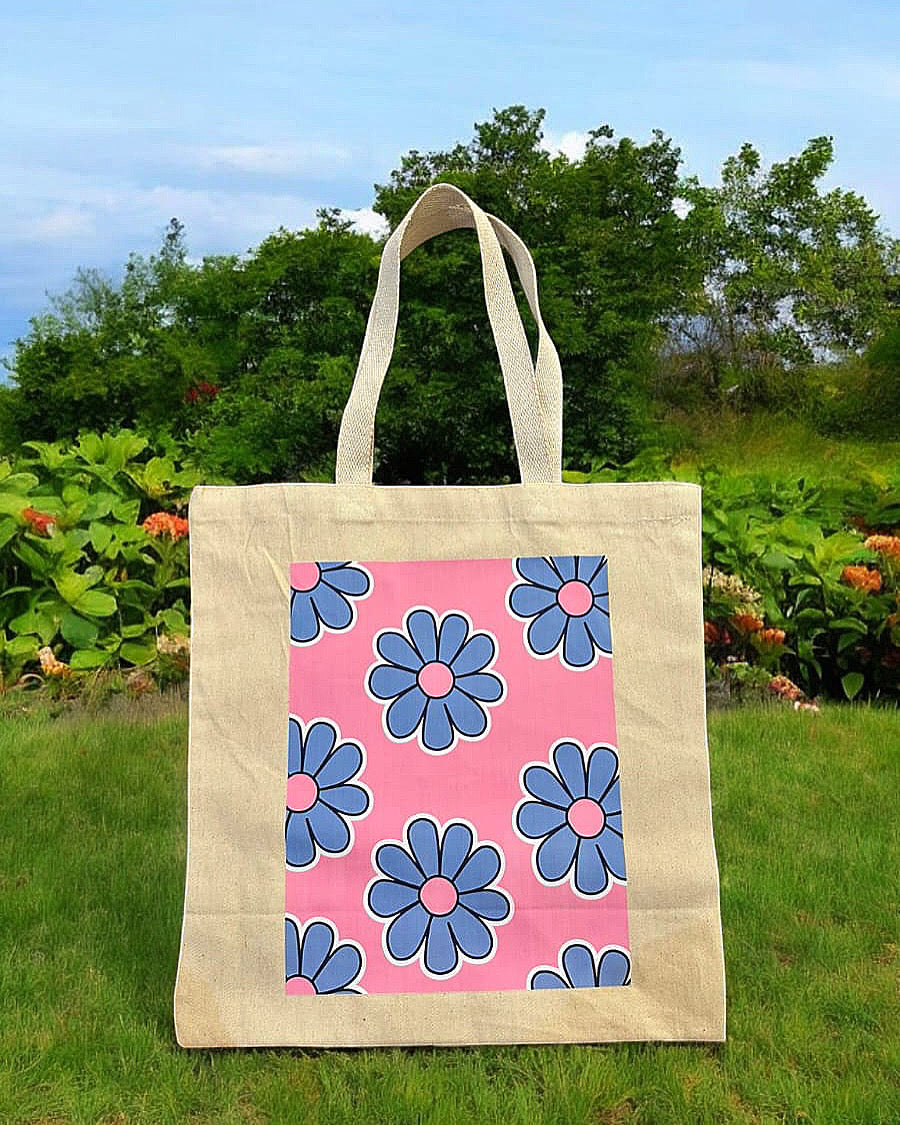 Blue Floral Tote Bag