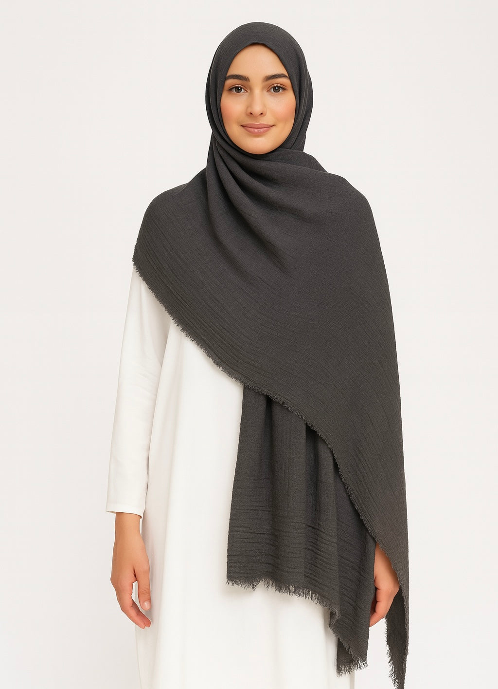 Grey - Crimp Lawn Hijab