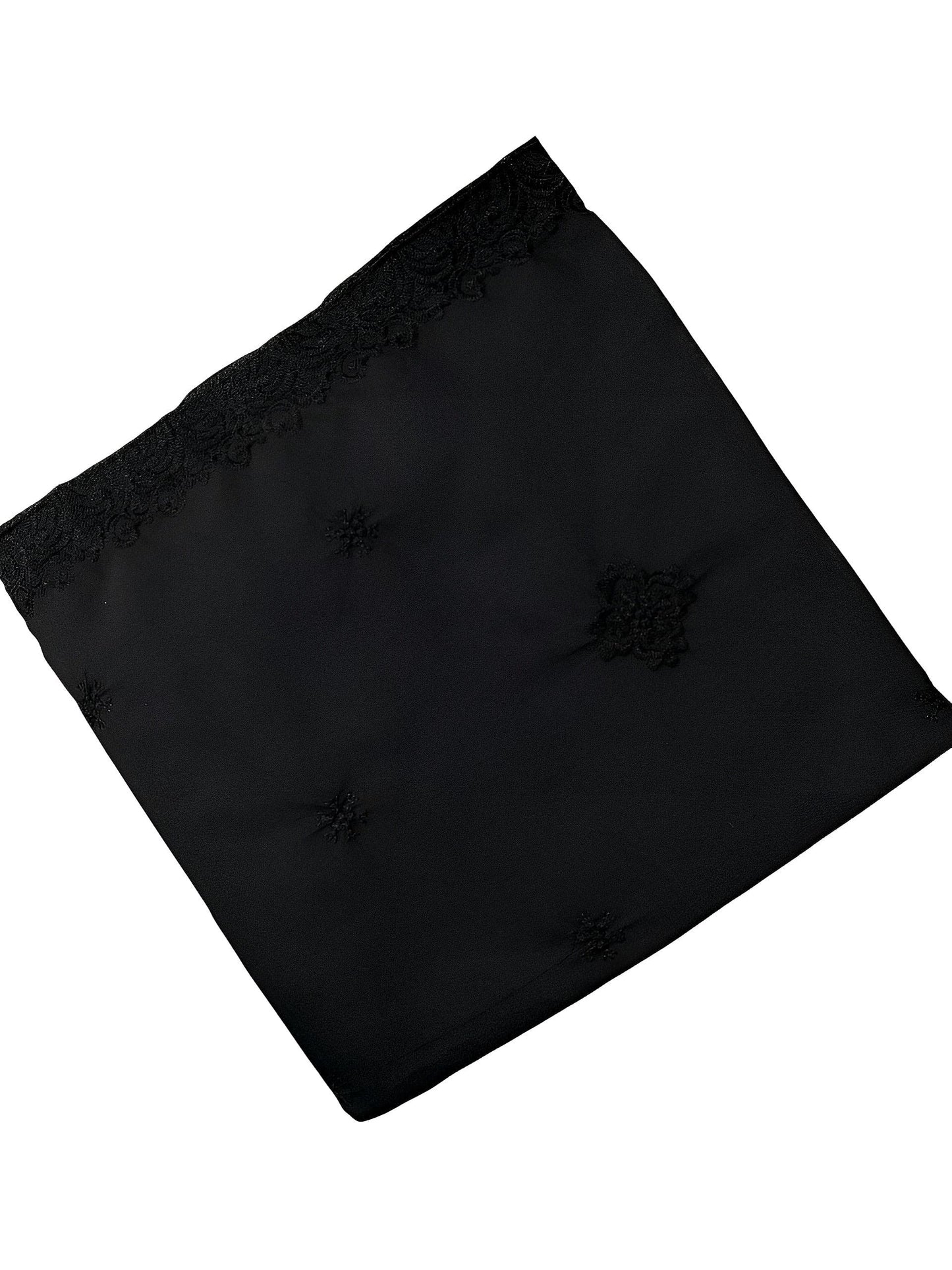 Simple Black Floral Border Shaal