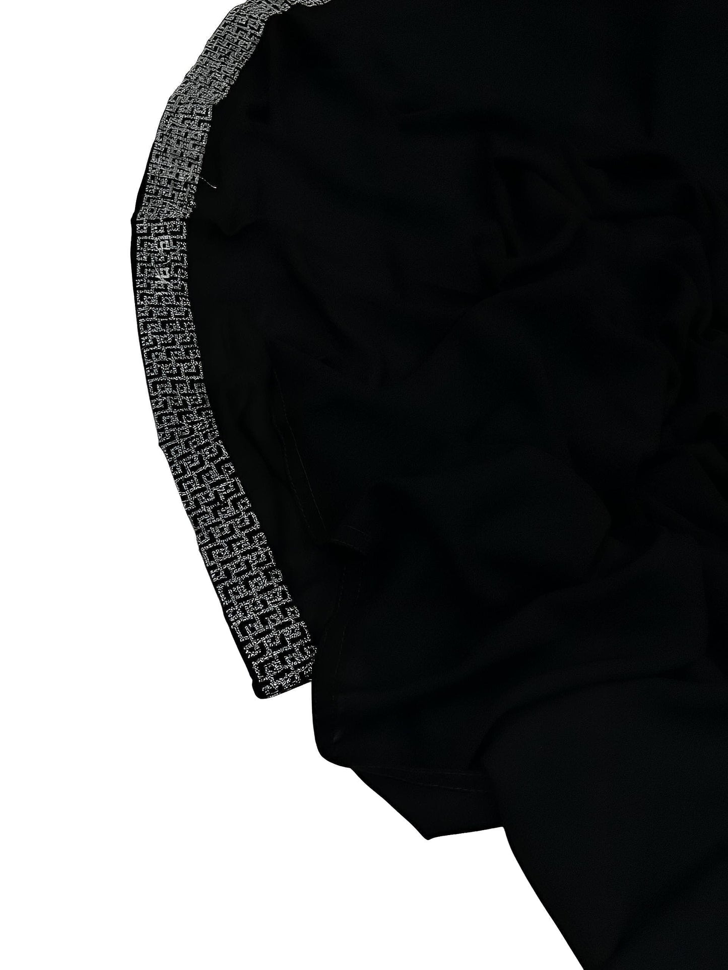 Black Silver Maze Sparkle Border Shaal