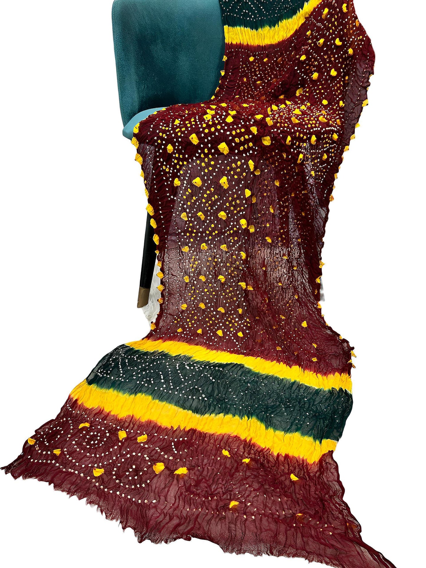Mahogany Multi Chiffon Chundri Dupatta