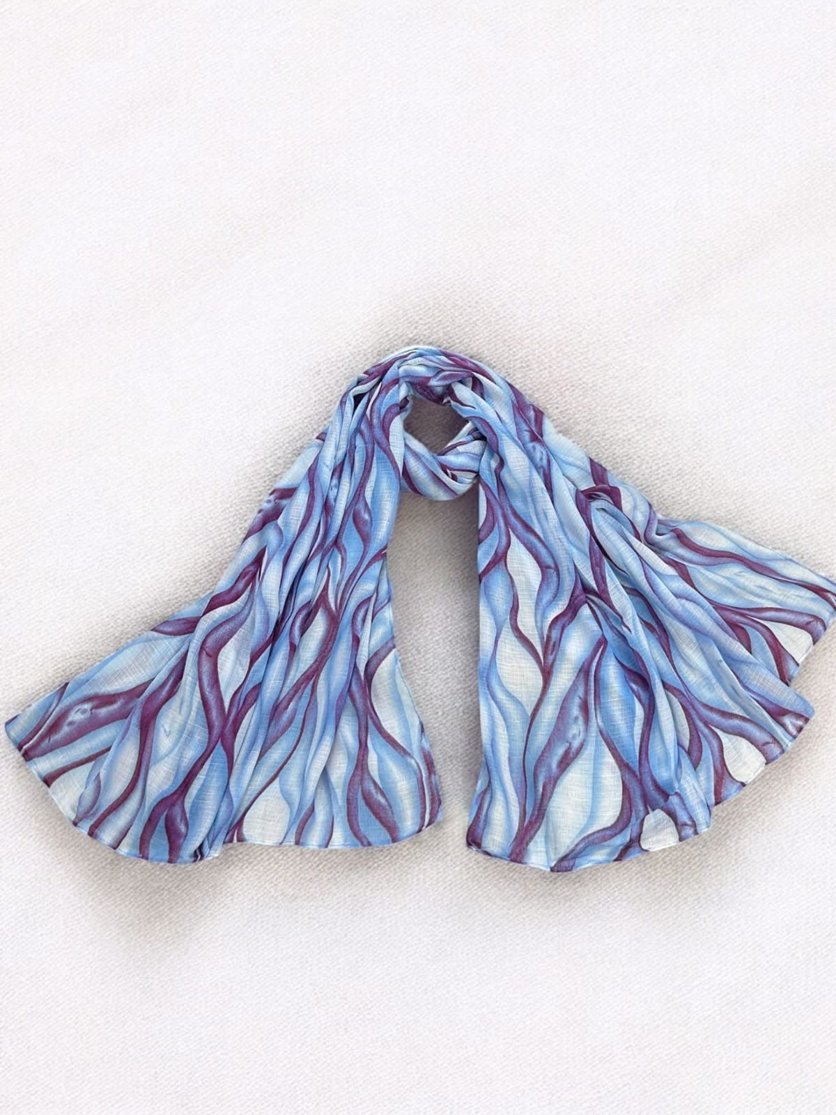 Blue Indigo Tie-Dye Printed Modal Hijab