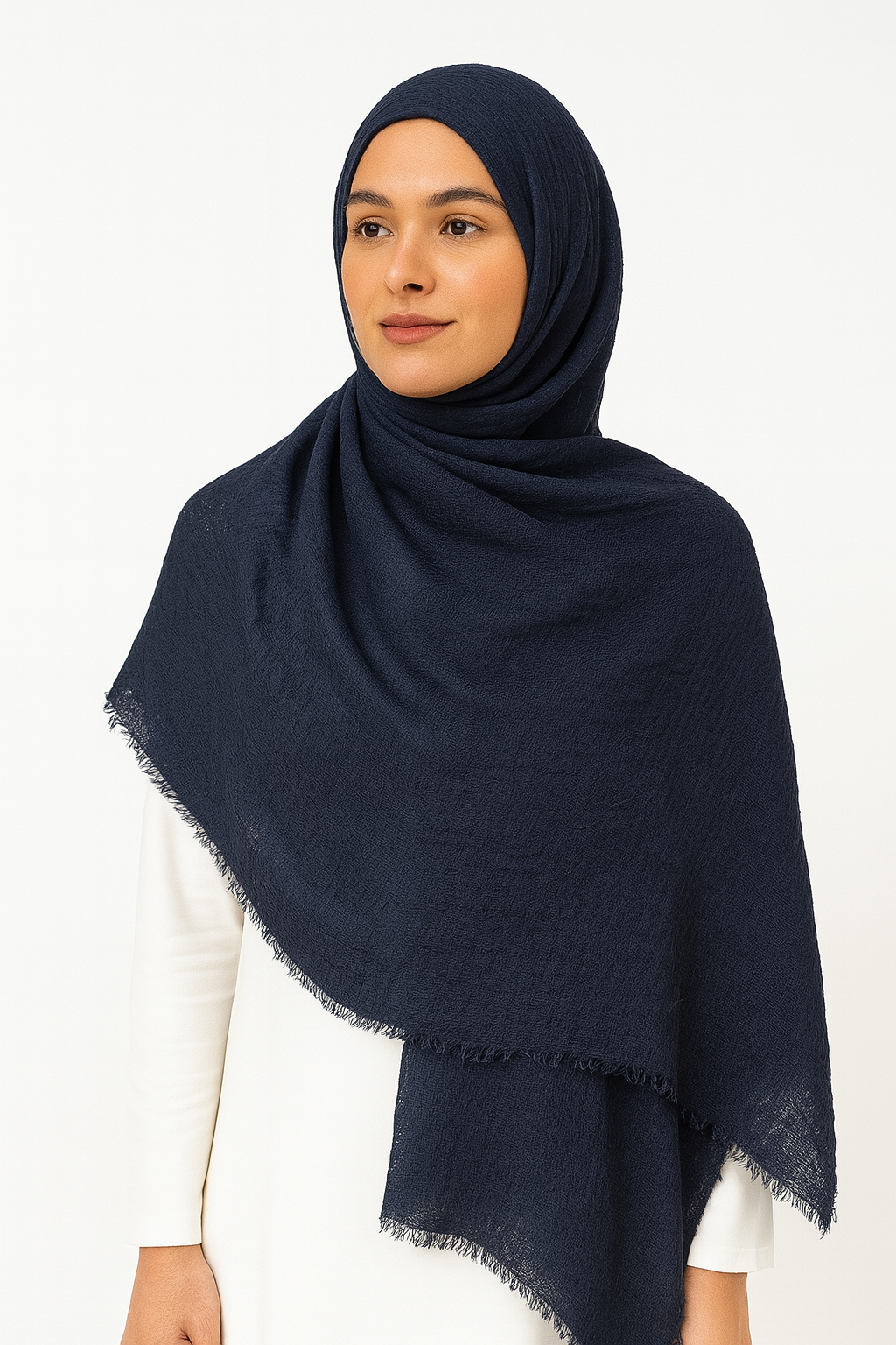 Navy Blue - Crimp Lawn Hijab