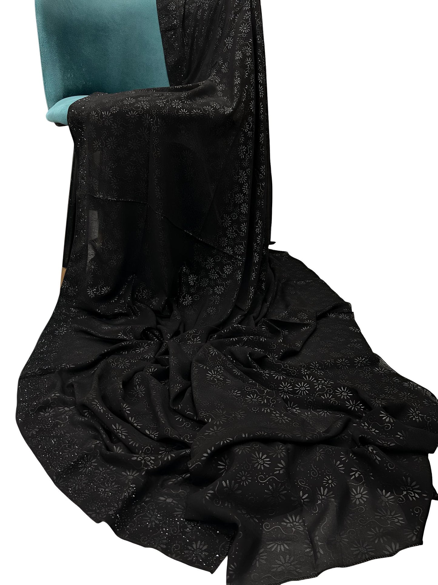 Self Printed Floral Sparkle Shaal