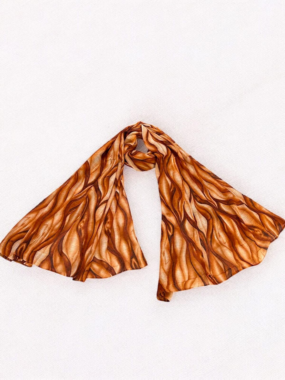 Fox Brown Tie-Dye Printed Modal Hijab