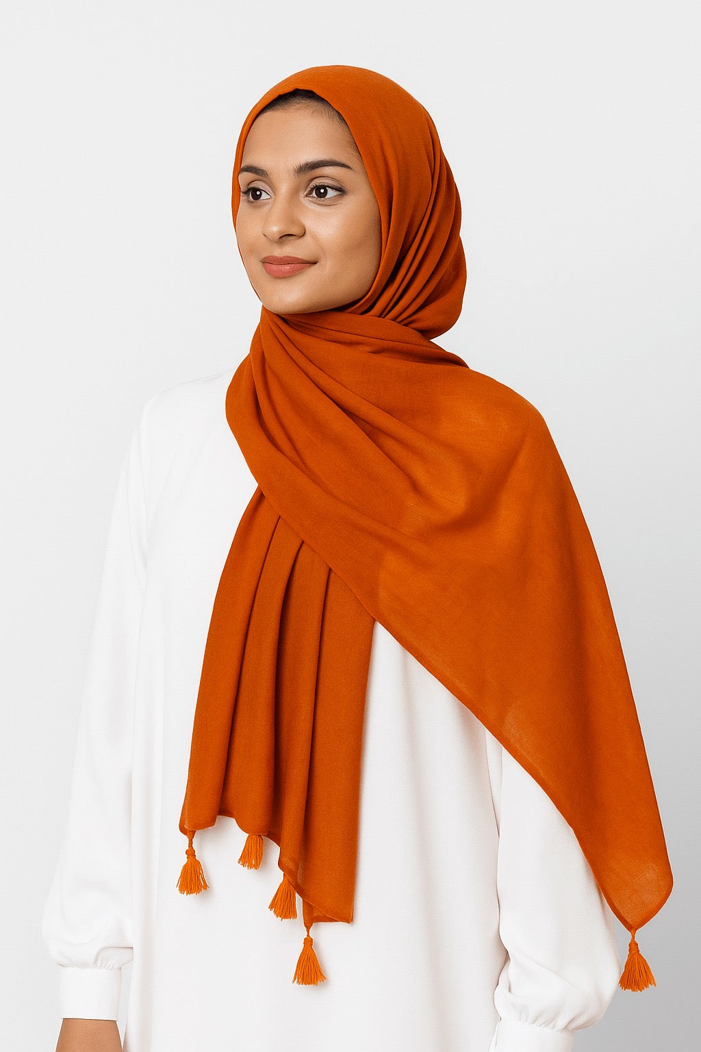 Orange - Lawn Tassel Hijab