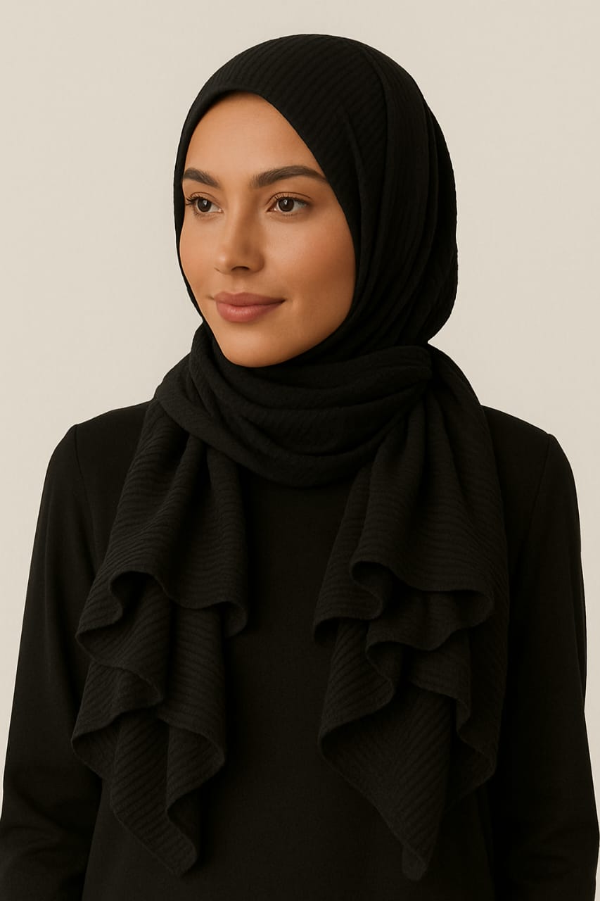 Black - Crumpled Hijabs