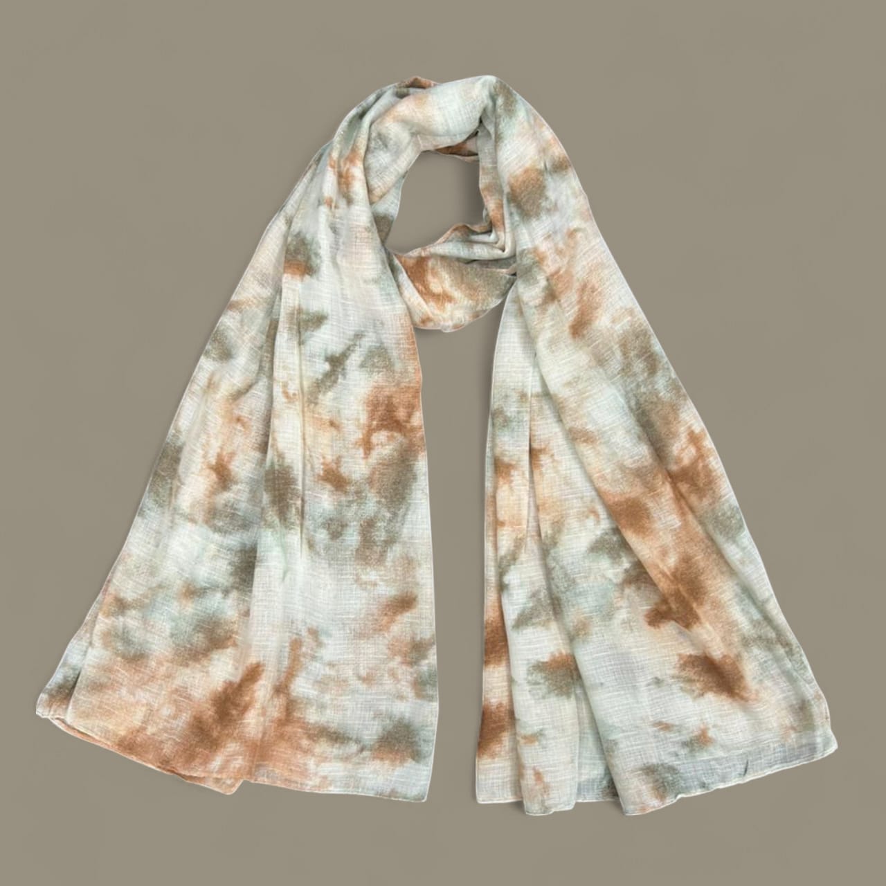 Brownish White Blur Printed Modal Hijab