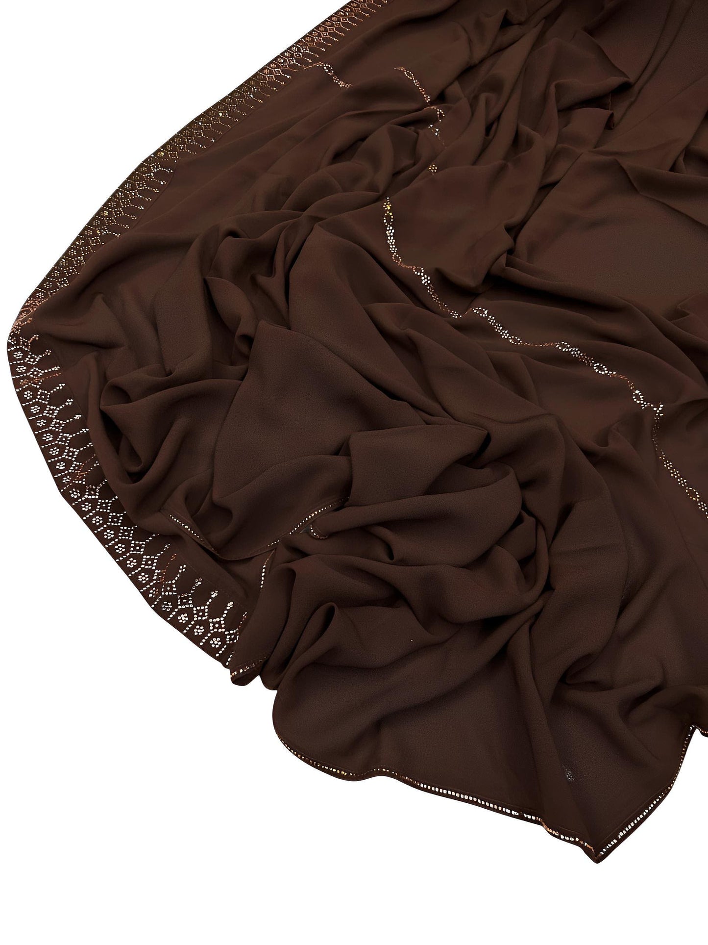 Luxury Chocolate Brown Gold Sparkle Korean Shaal