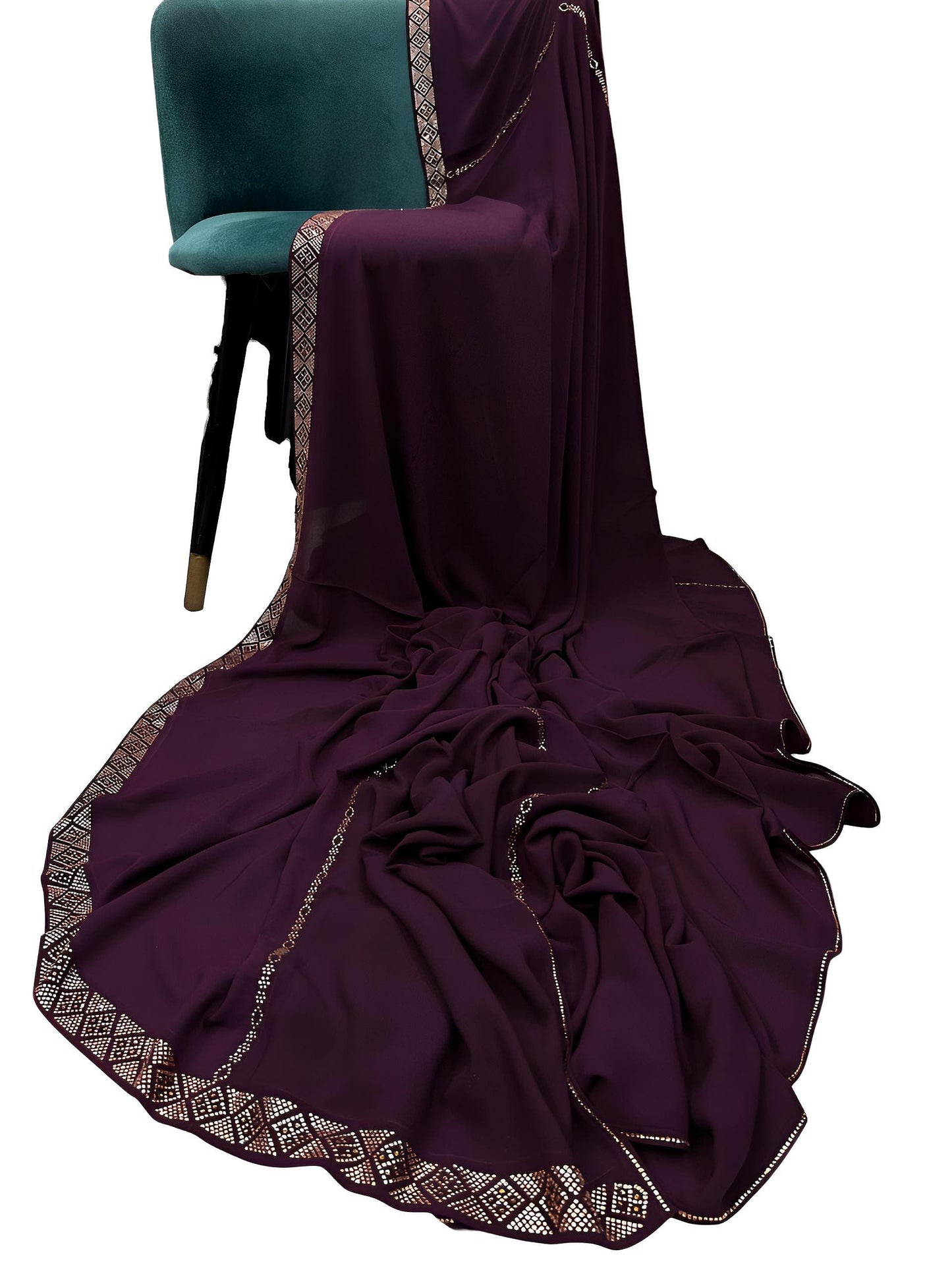 Luxury Jam Purple Triangle Sparkle Korean Shaal