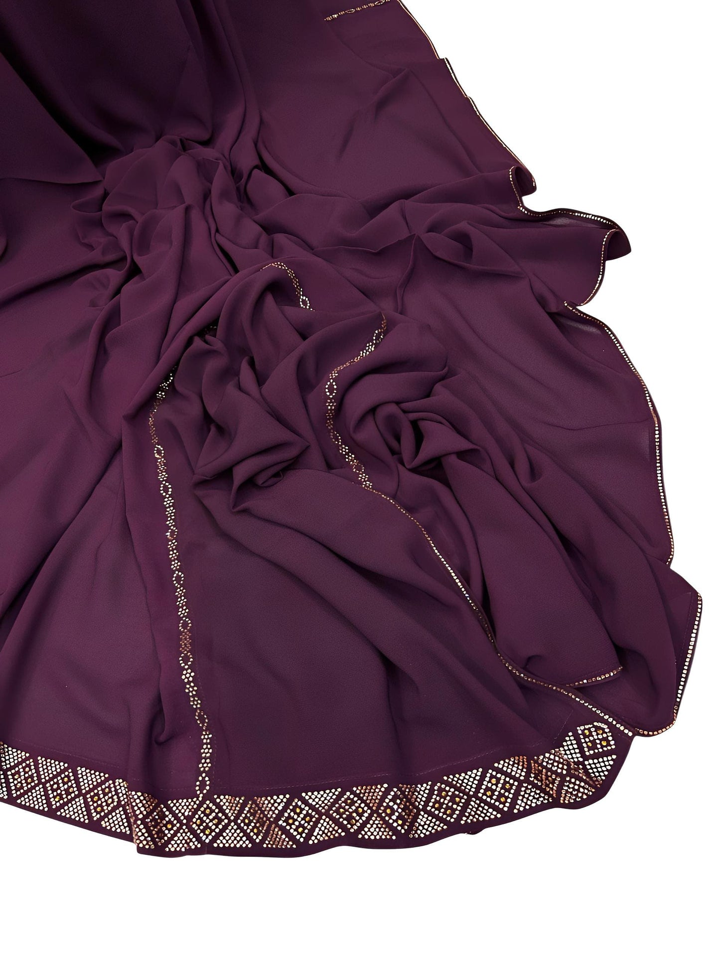 Luxury Jam Purple Triangle Sparkle Korean Shaal