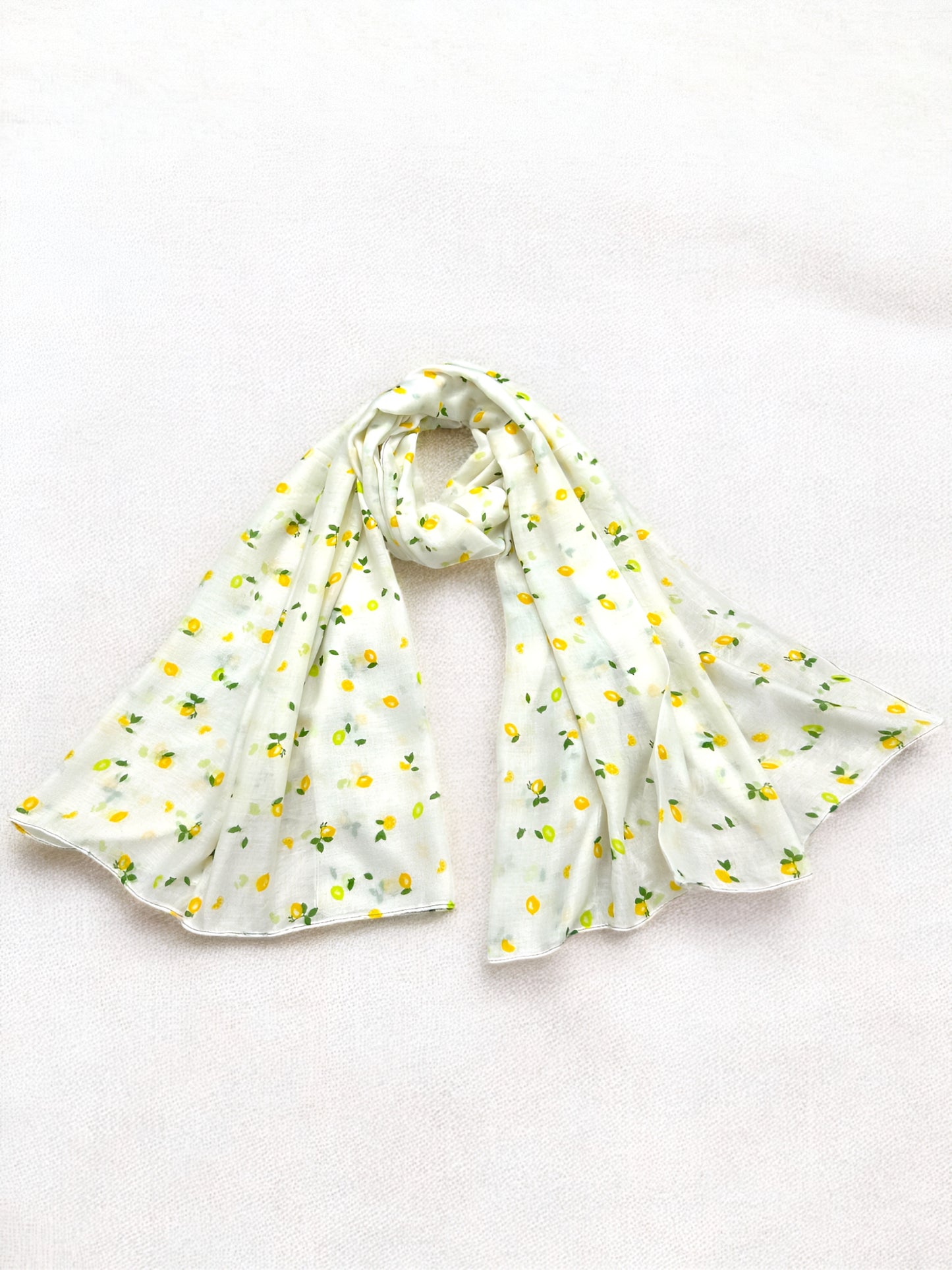 Creamy Little Lemons Printed Modal Hijab