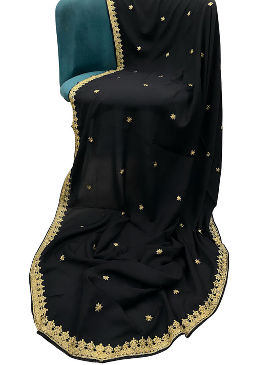 Black-Cream Floral Shaal