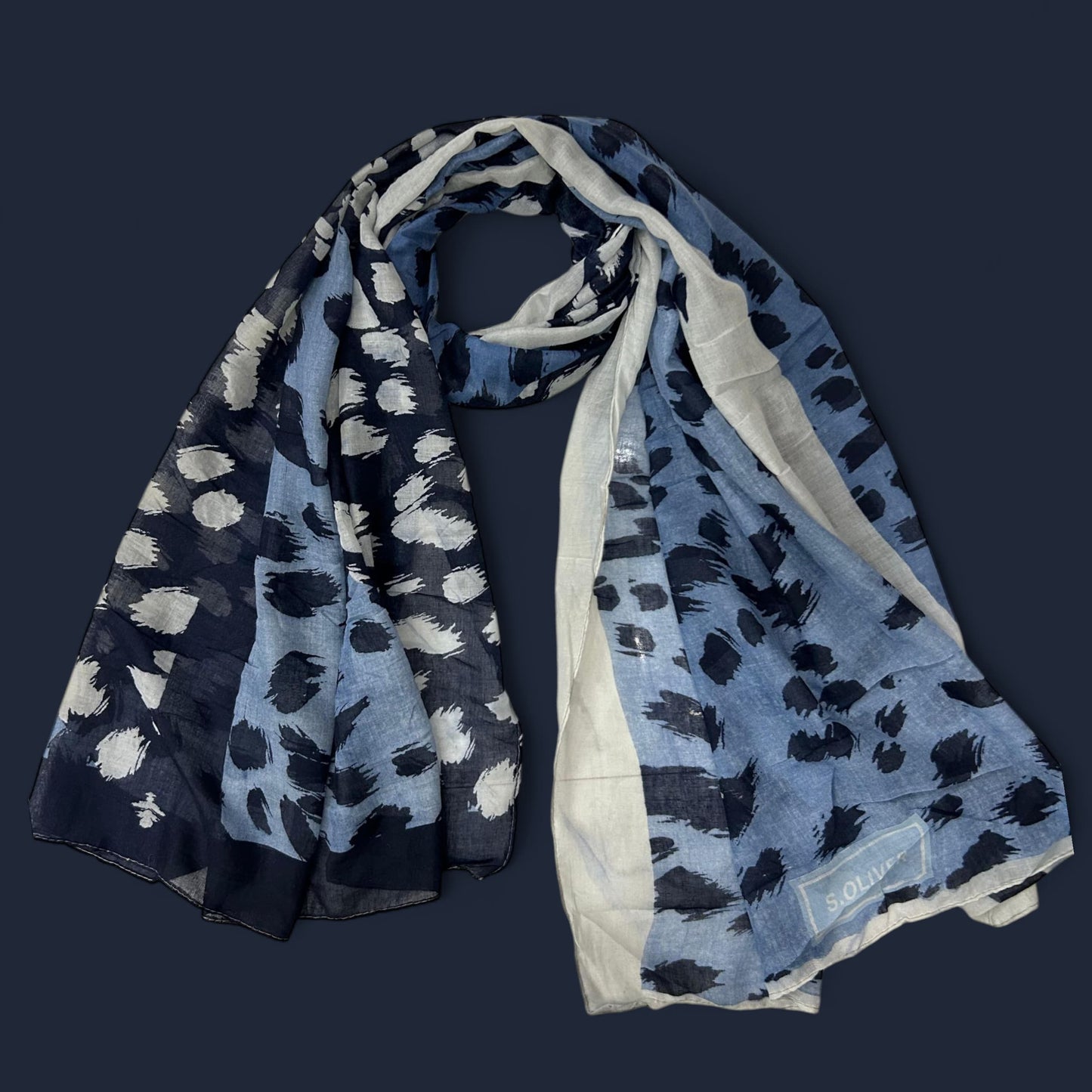 Shades of Blue Leopard Printed Lawn Hijab