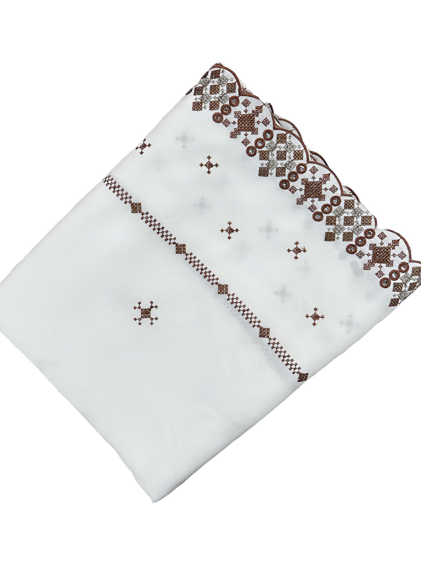 White Fancy Star Bridal Shaal