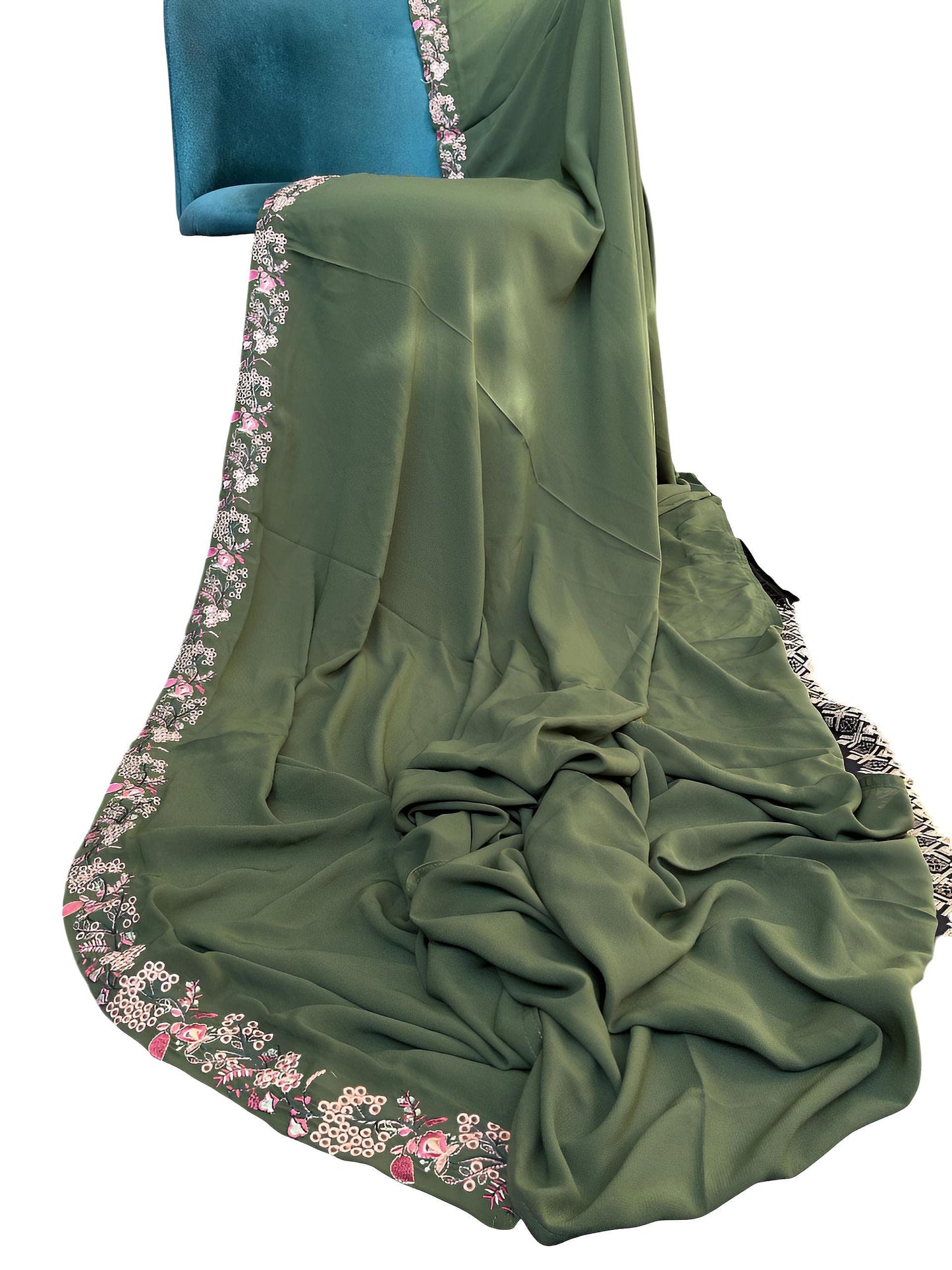 Luxury Forest Green Korean Shaal