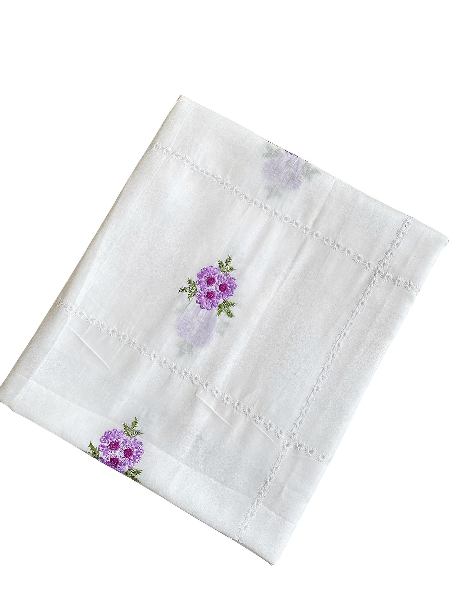 Sweet Violet Handembroidered Lawn Dupatta