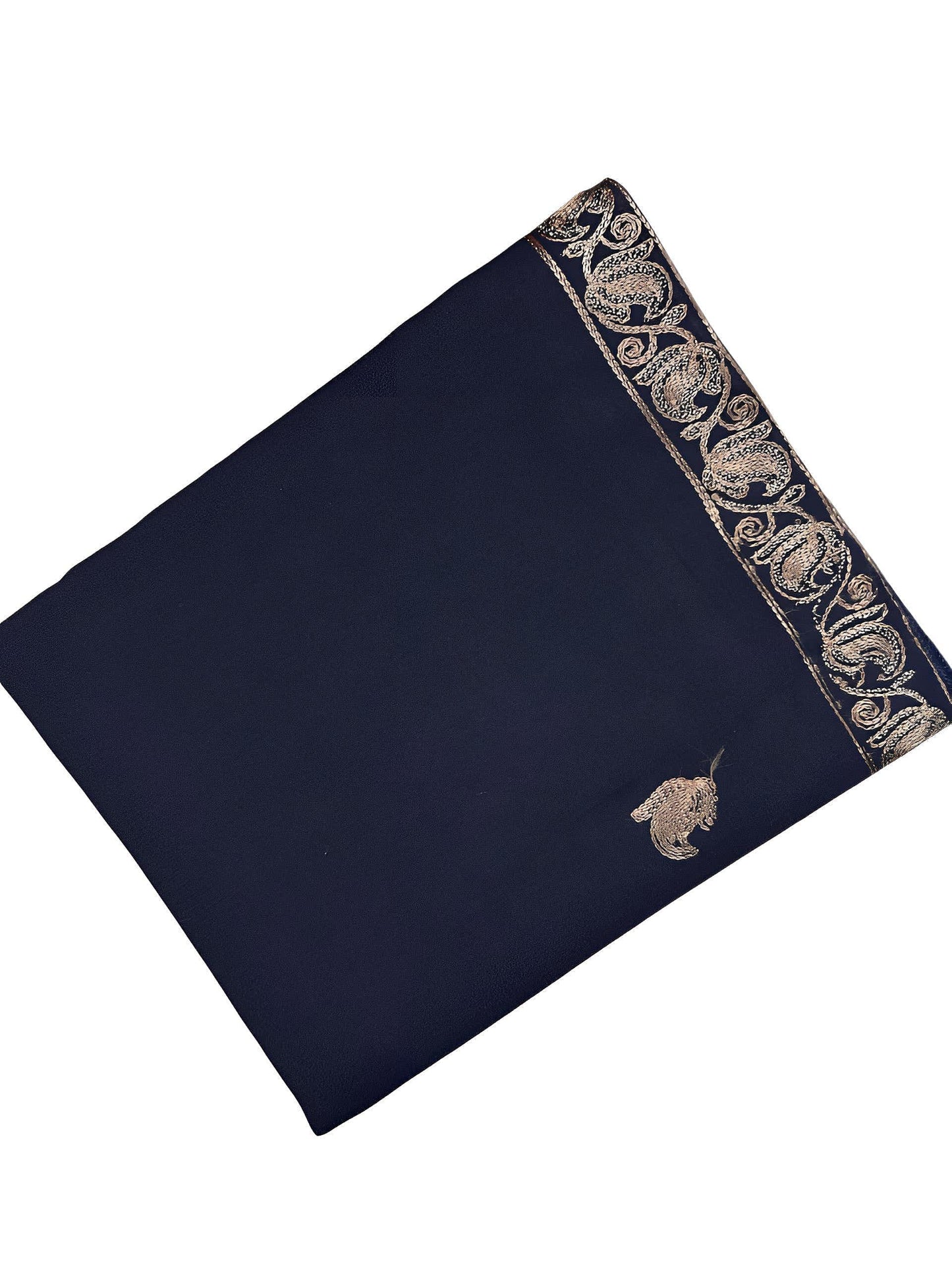 Navy Blue Tulip Border Shaal